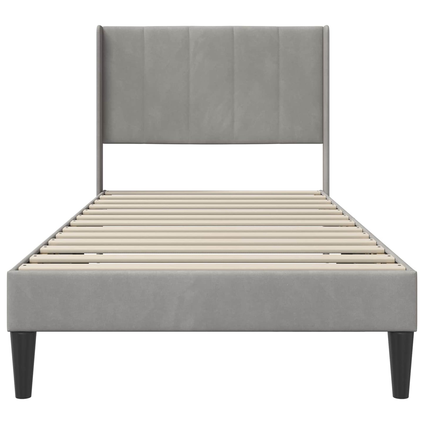 Sengestel med hovedgærde Lysegrå 80 x 200 cm Fløjl