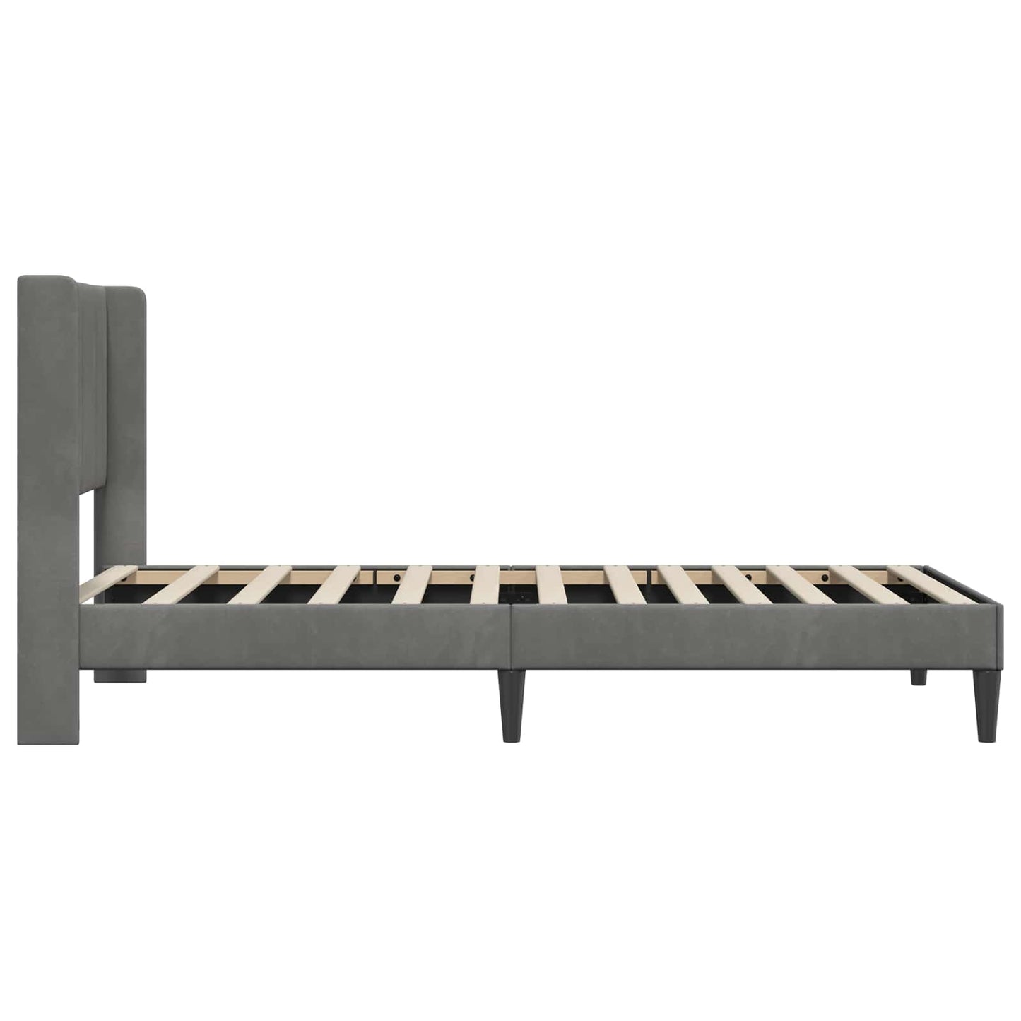 Sengestel med hovedgærde Mørkegrå 90 x 200 cm Fløjl