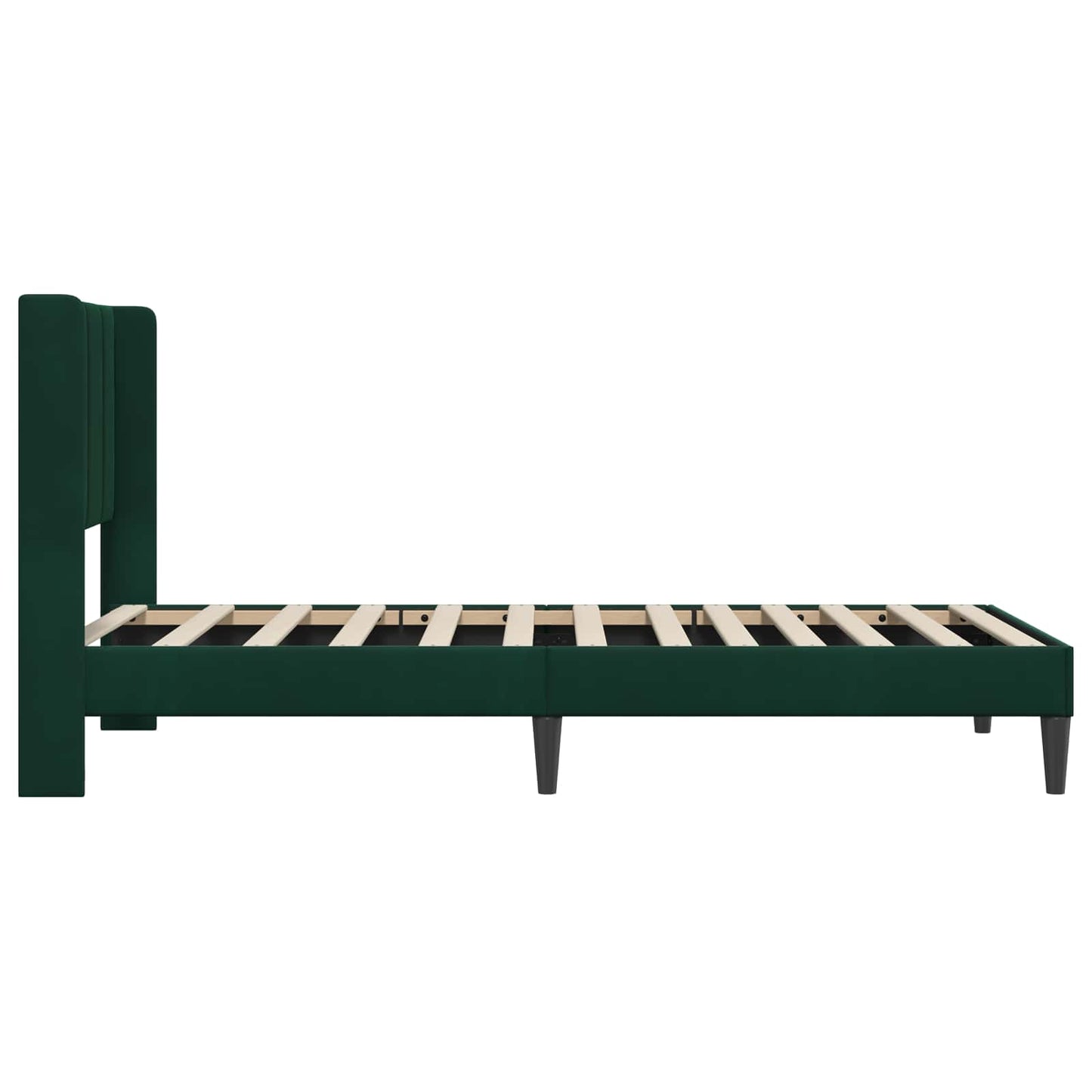 Sengestel med hovedgærde Mørkegrøn 90 x 200 cm Fløjl