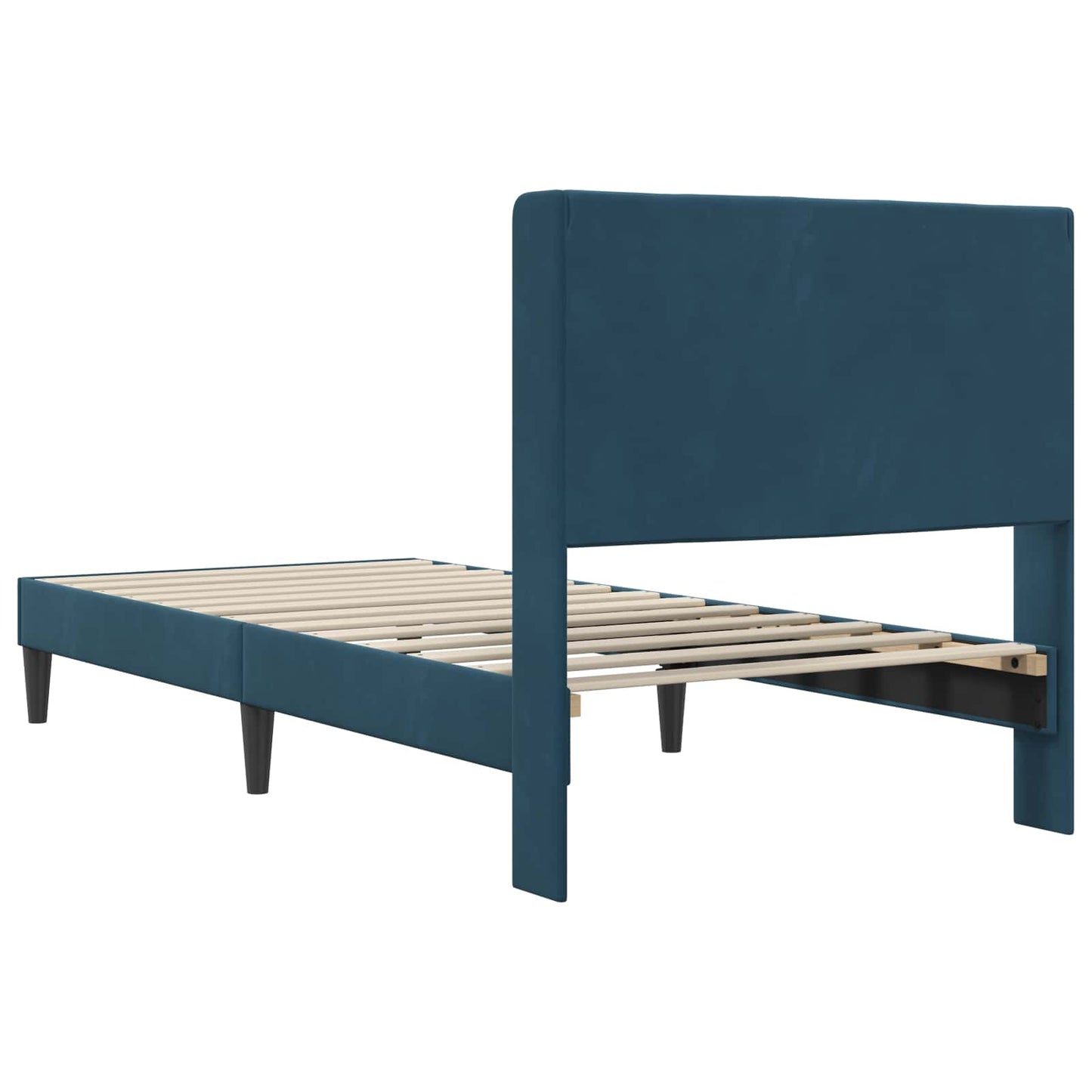 Sengestel med hovedgærde Blå 90 x 200 cm Fløjl