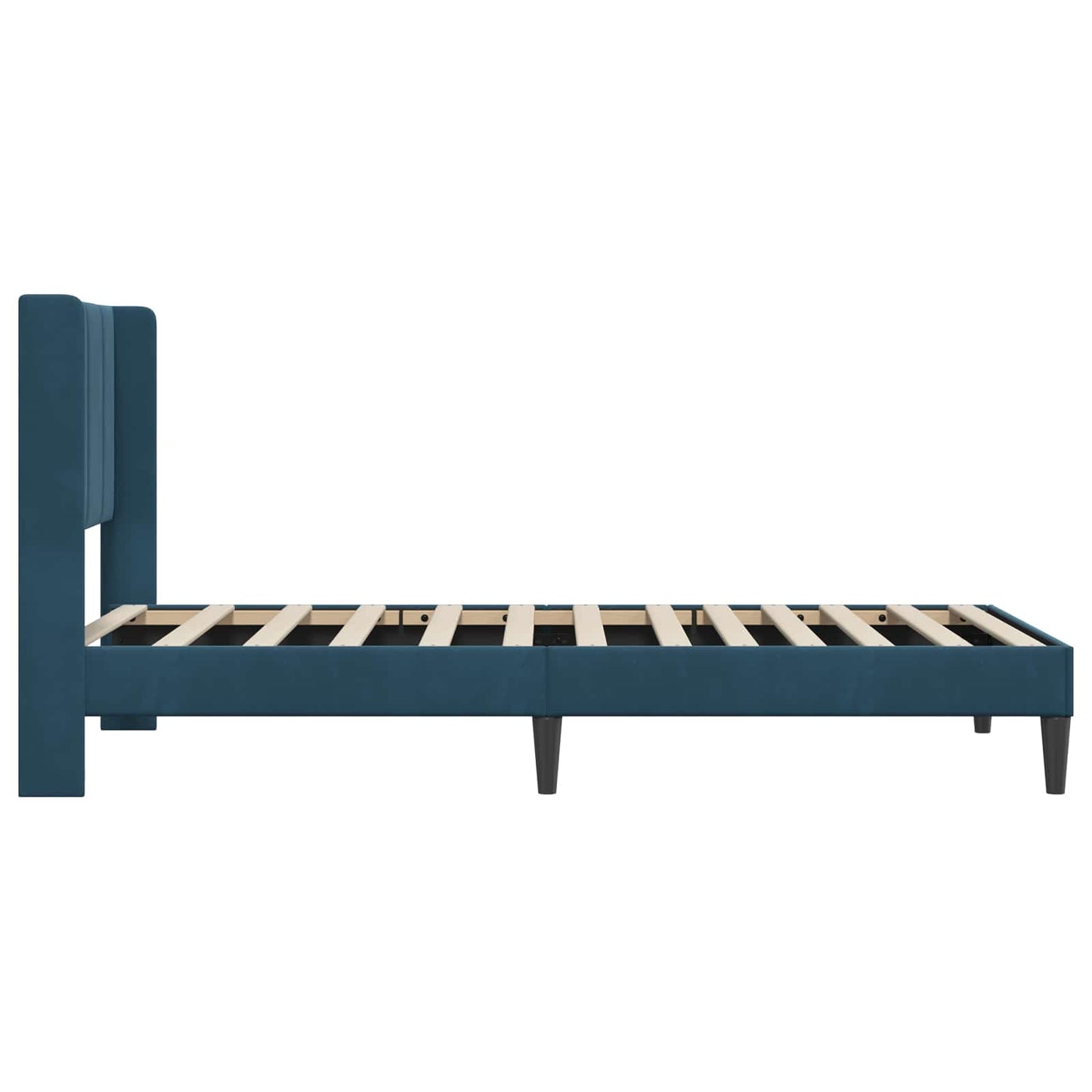 Sengestel med hovedgærde Blå 90 x 200 cm Fløjl