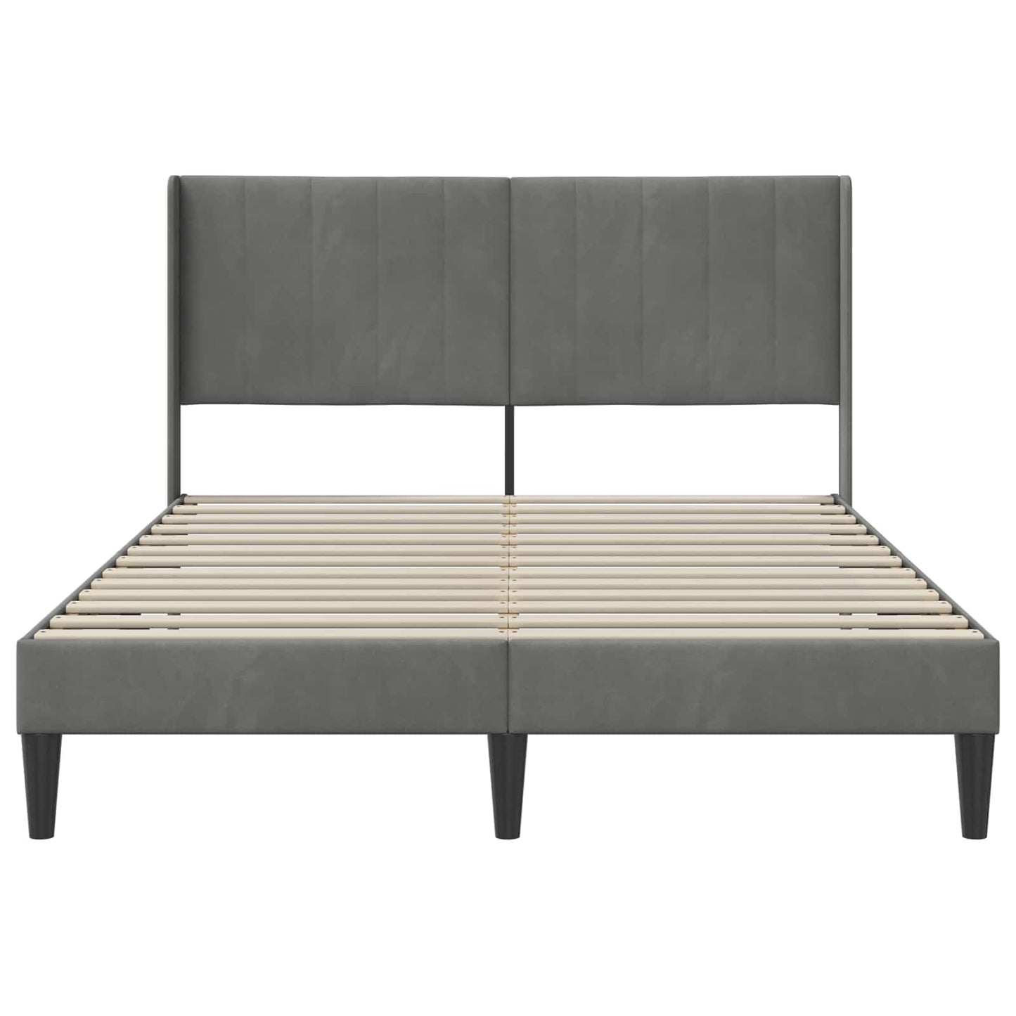 Sengestel med hovedgærde Mørkegrå 140 x 190 cm Fløjl