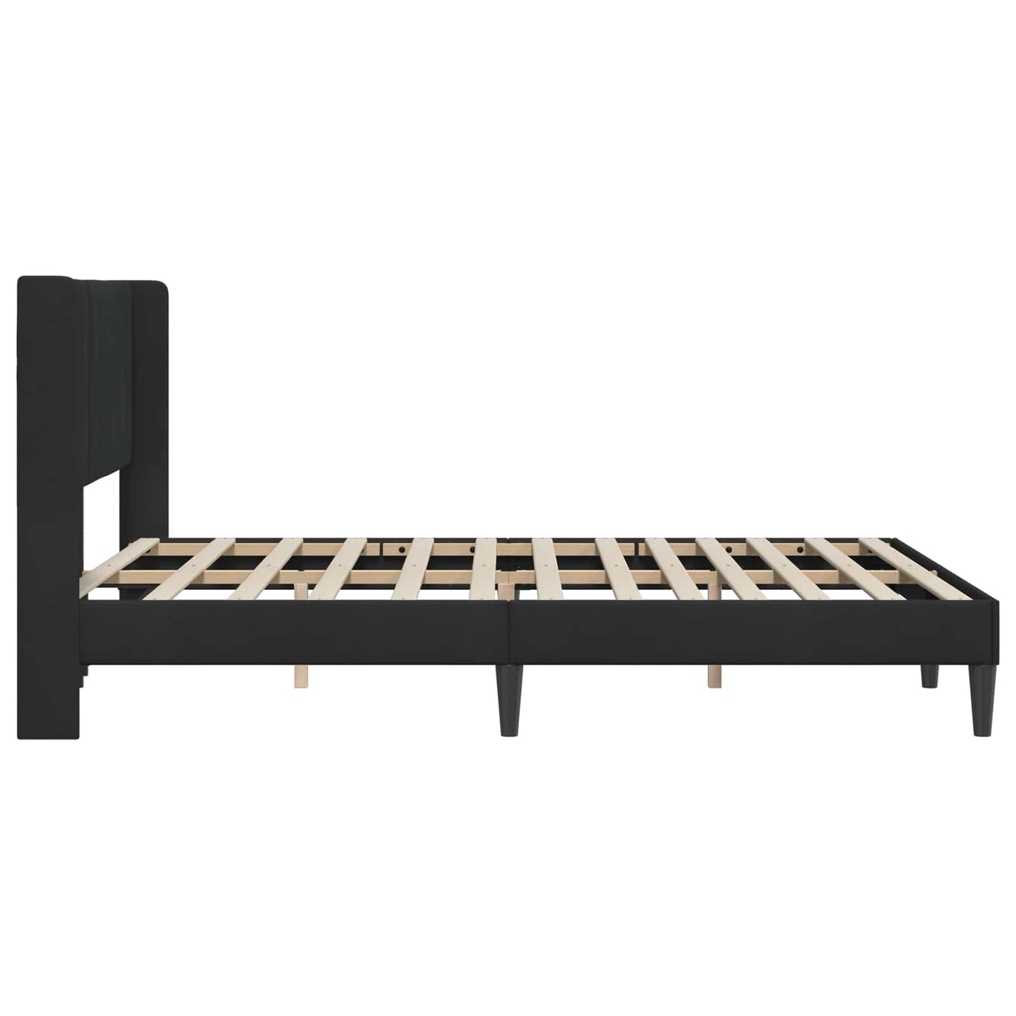 Sengestel med hovedgærde Sort 140 x 190 cm Fløjl