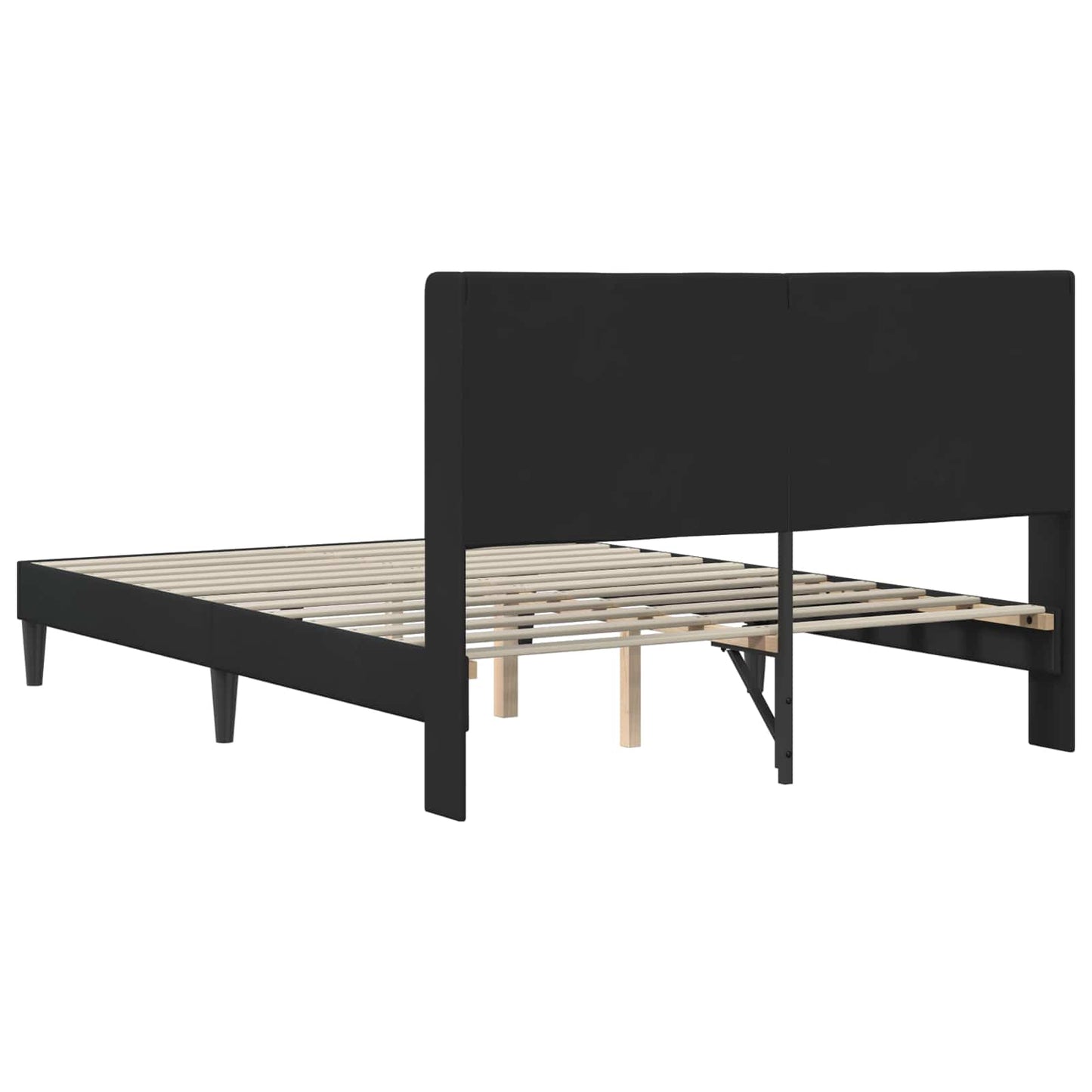 Sengestel med hovedgærde Sort 160 x 200 cm Fløjl