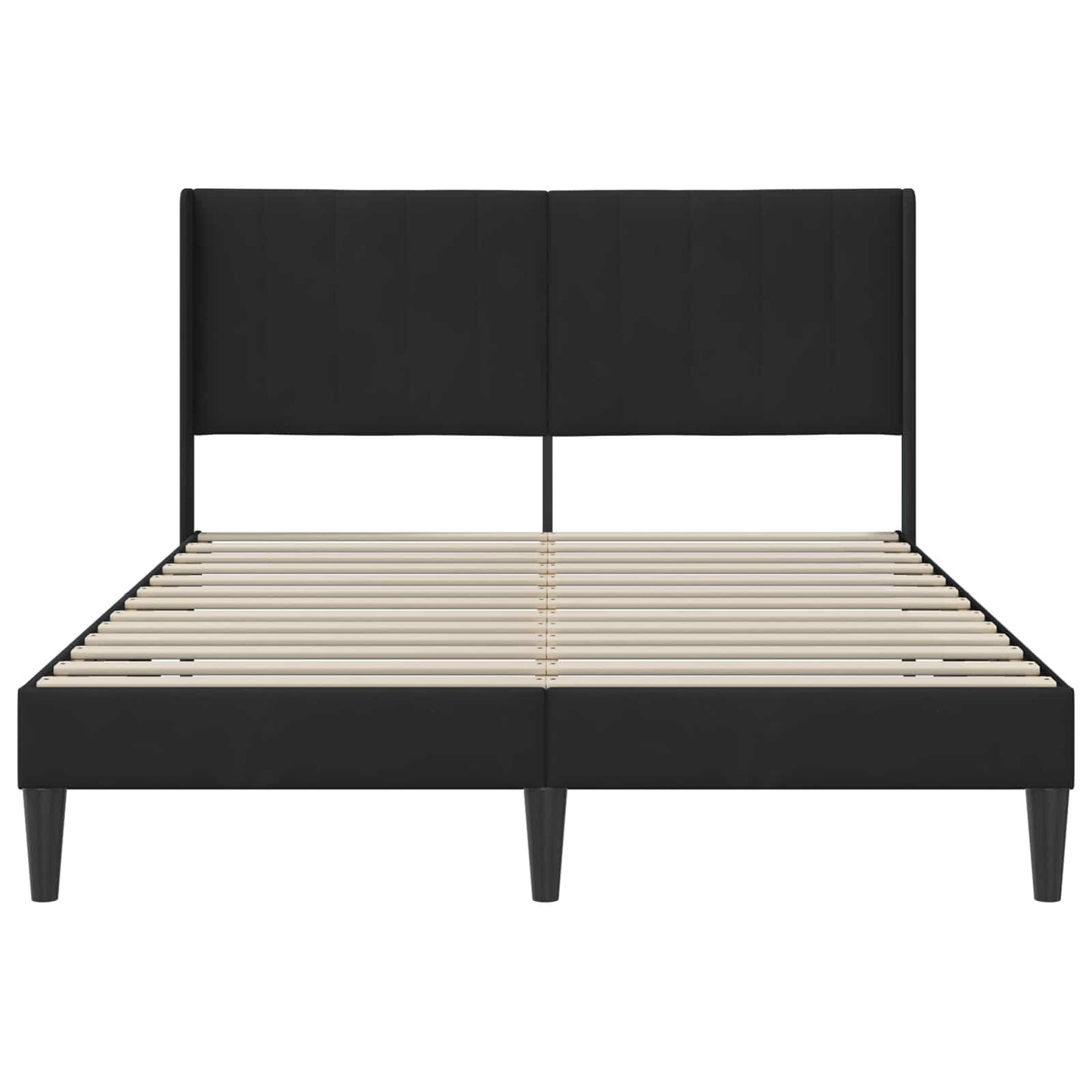 Sengestel med hovedgærde Sort 160 x 200 cm Fløjl