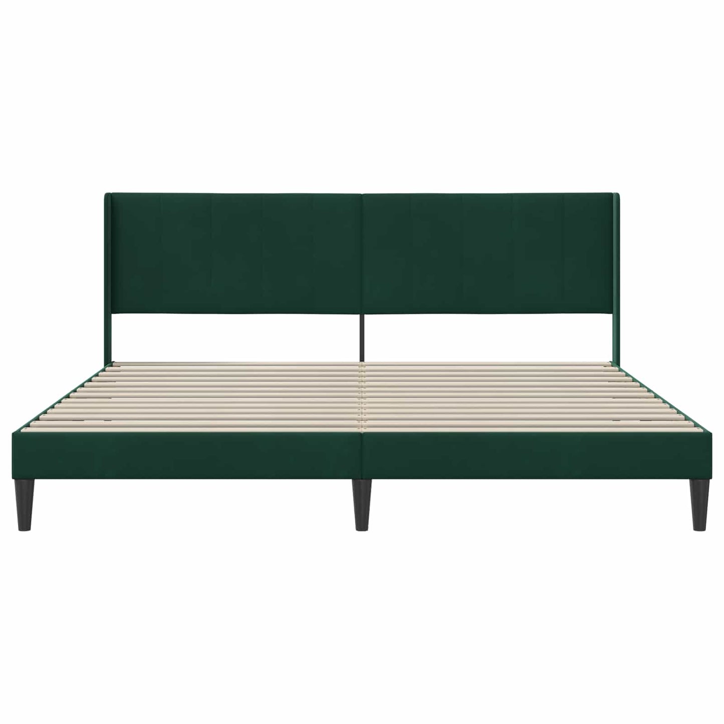 Sengestel med hovedgærde Mørkegrøn 200 x 200 cm Fløjl
