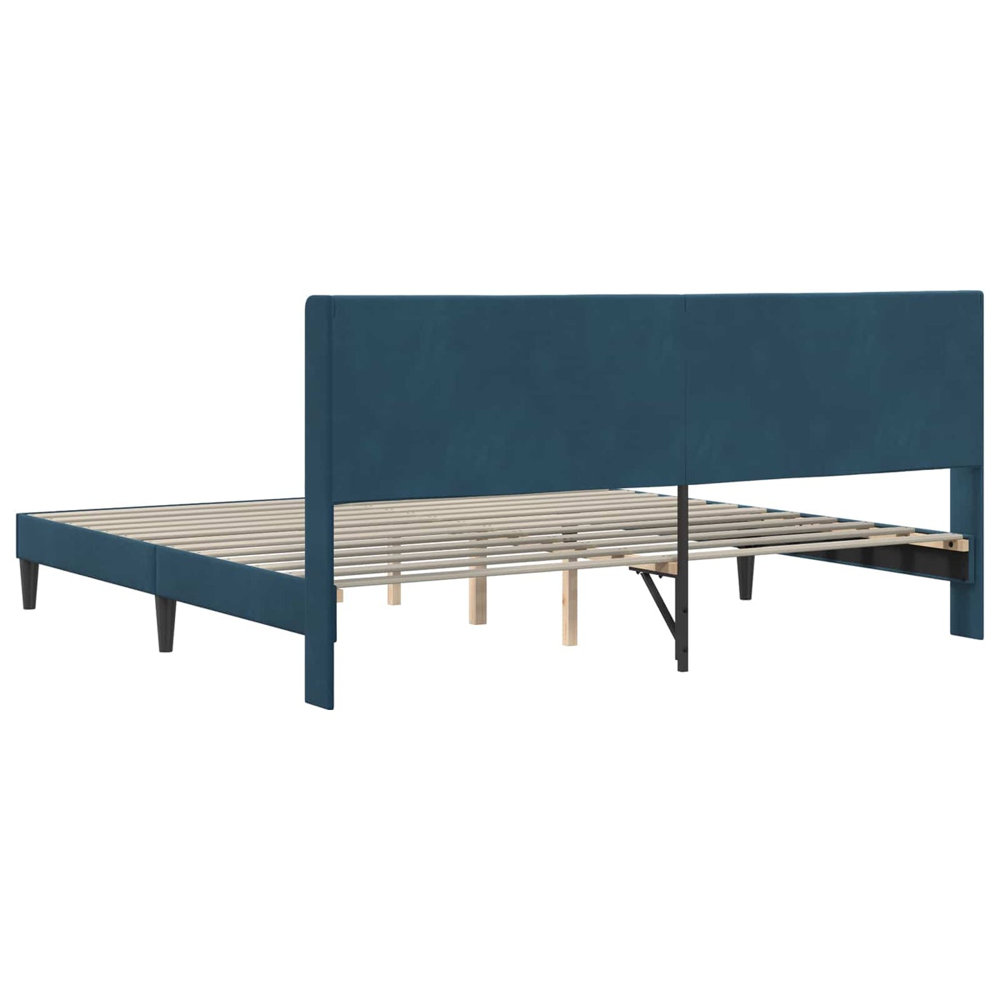 Sengestel med hovedgærde Blå 200 x 200 cm Fløjl