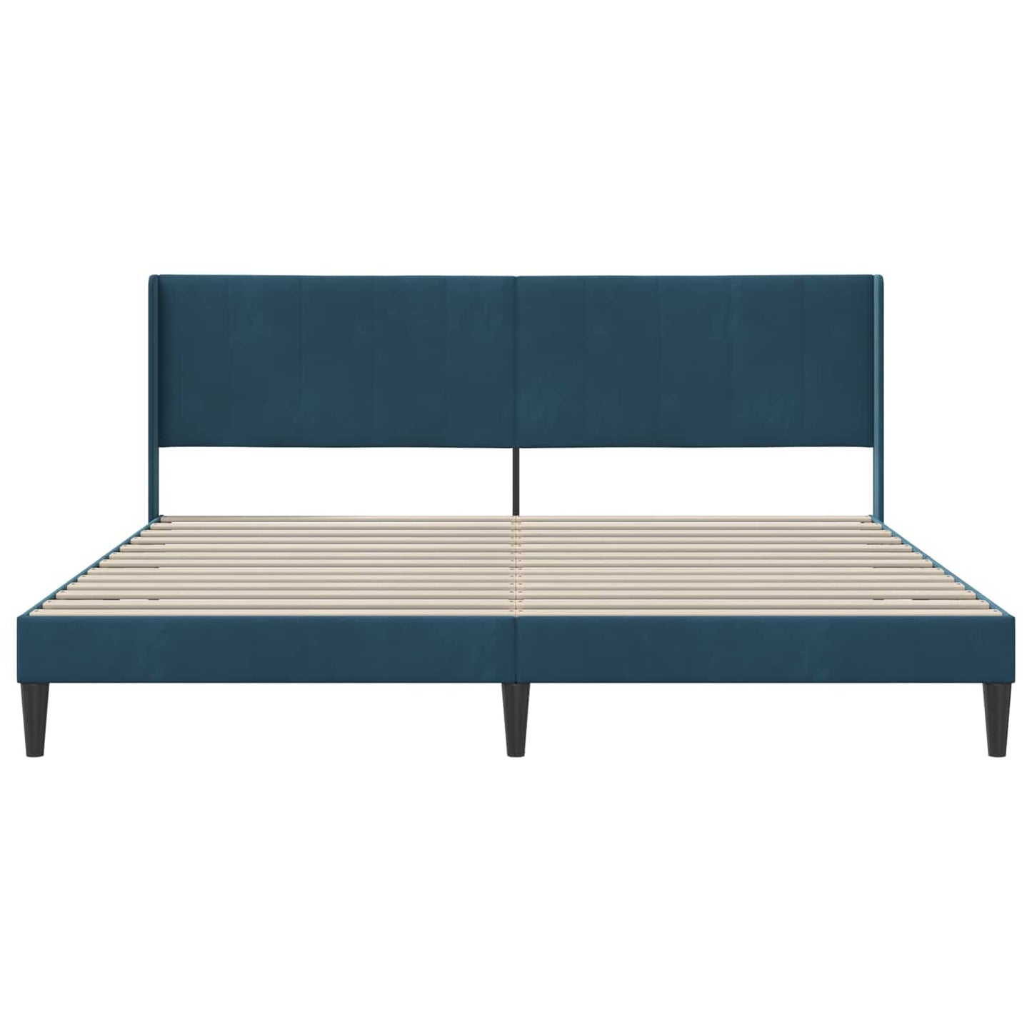 Sengestel med hovedgærde Blå 200 x 200 cm Fløjl