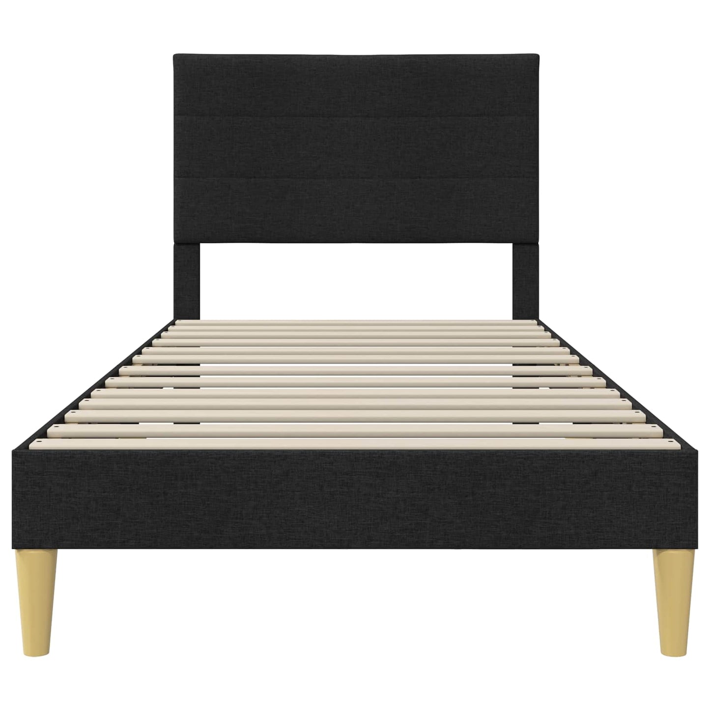 Sengestel med hovedgærde Sort 90 x 190 cm Stof