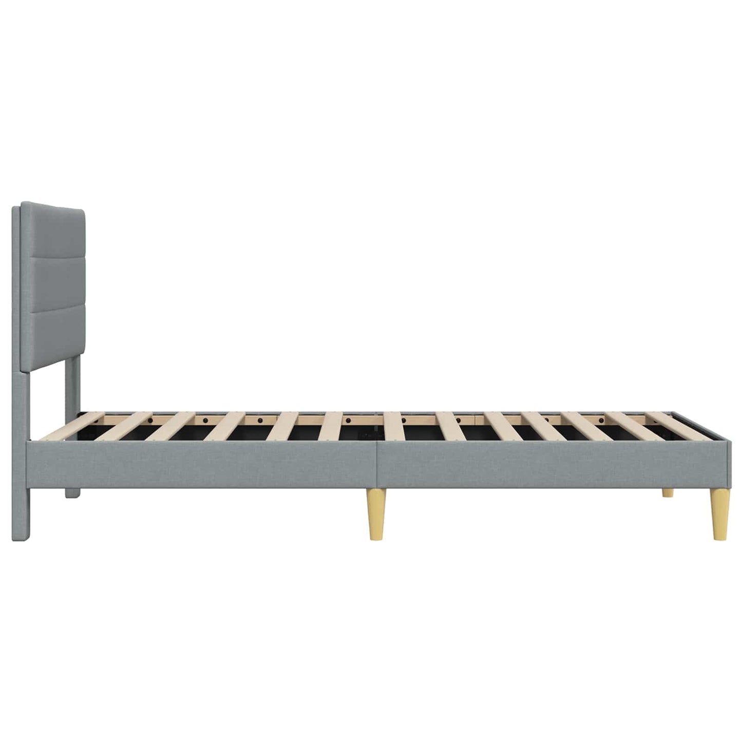 Sengestel med hovedgærde Lysegrå 100 x 200 cm Stof