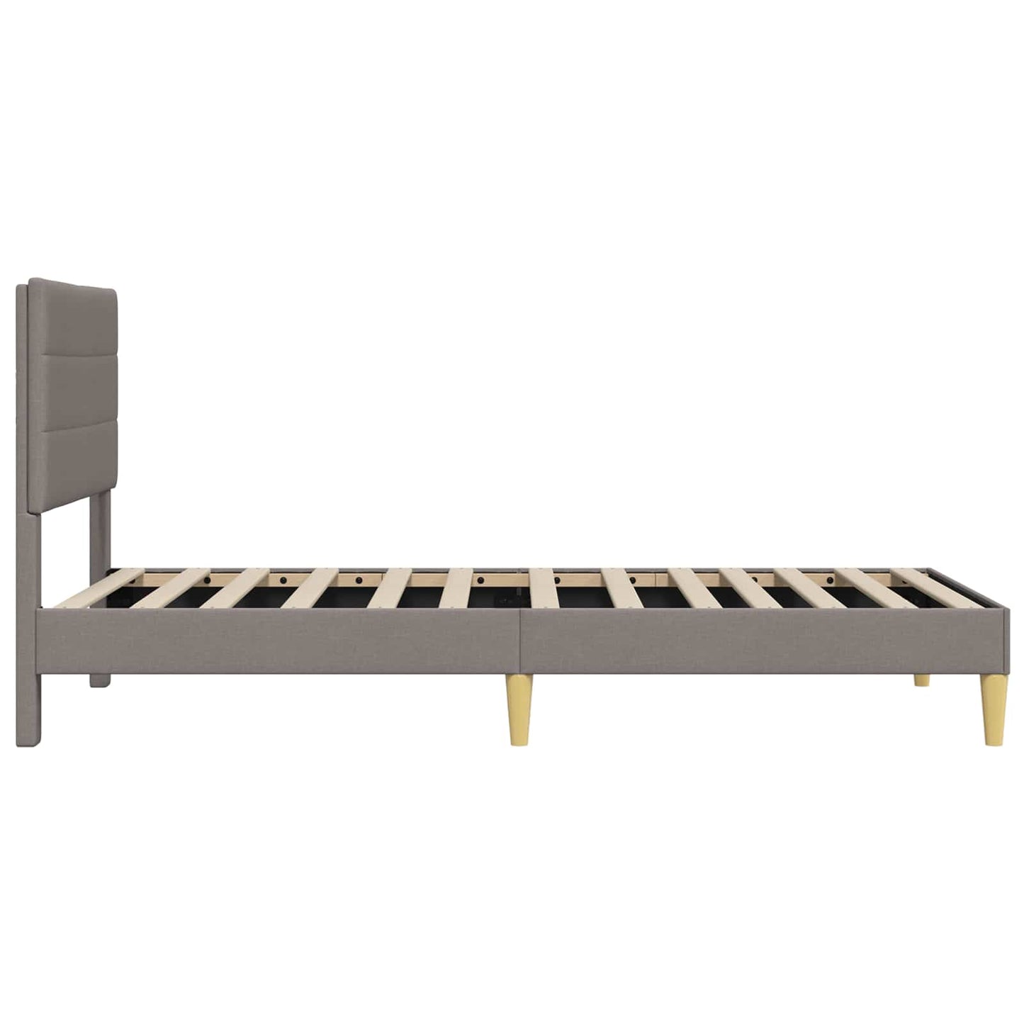 Sengestel med hovedgærde Gråbrun 100 x 200 cm Stof