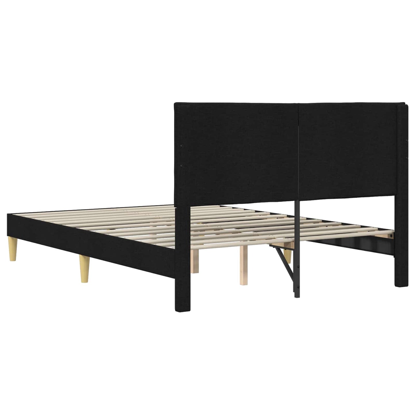 Sengestel med hovedgærde Sort 140 x 190 cm Stof