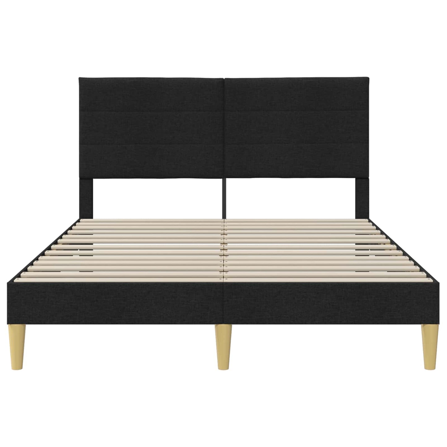 Sengestel med hovedgærde Sort 140 x 190 cm Stof