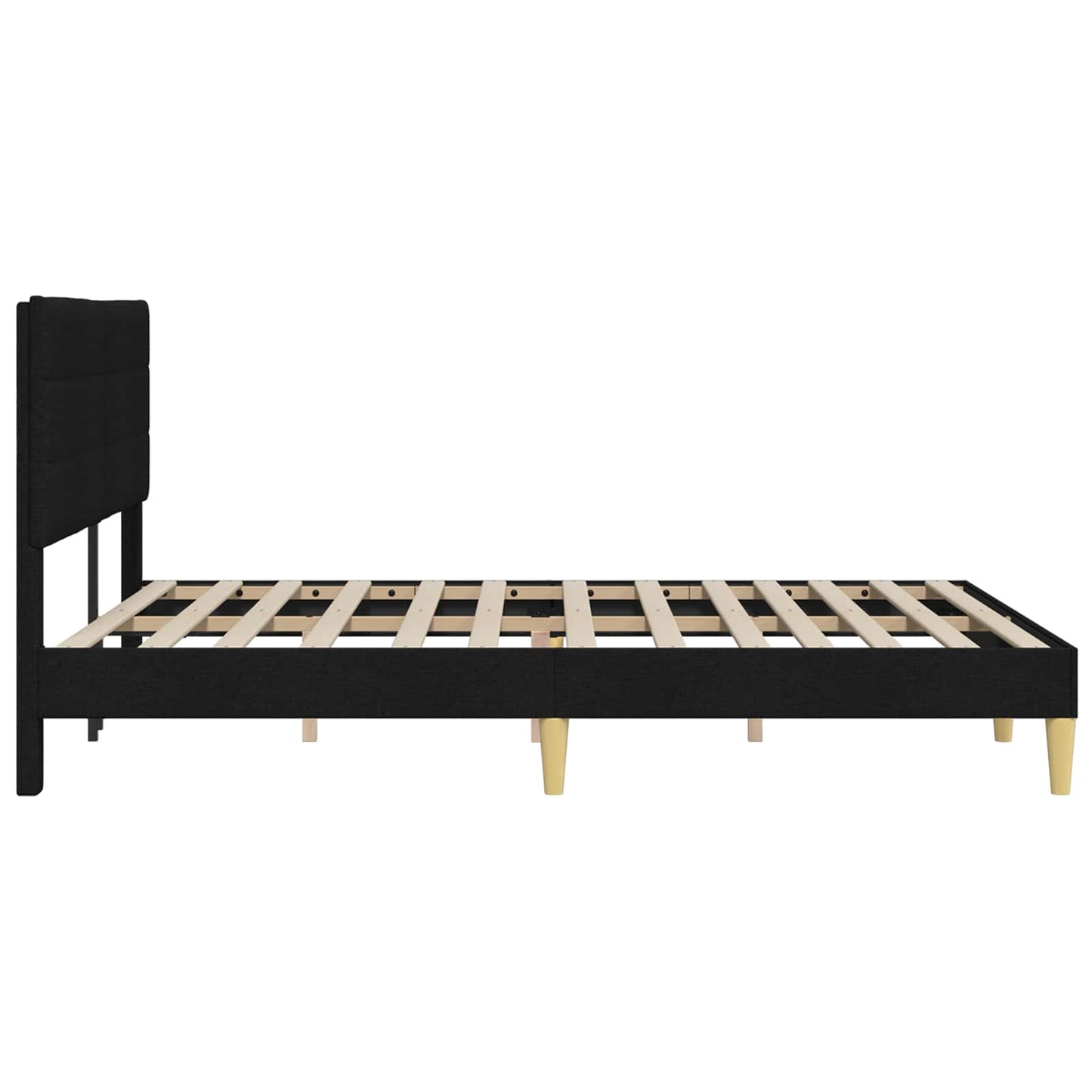 Sengestel med hovedgærde Sort 140 x 200 cm Stof