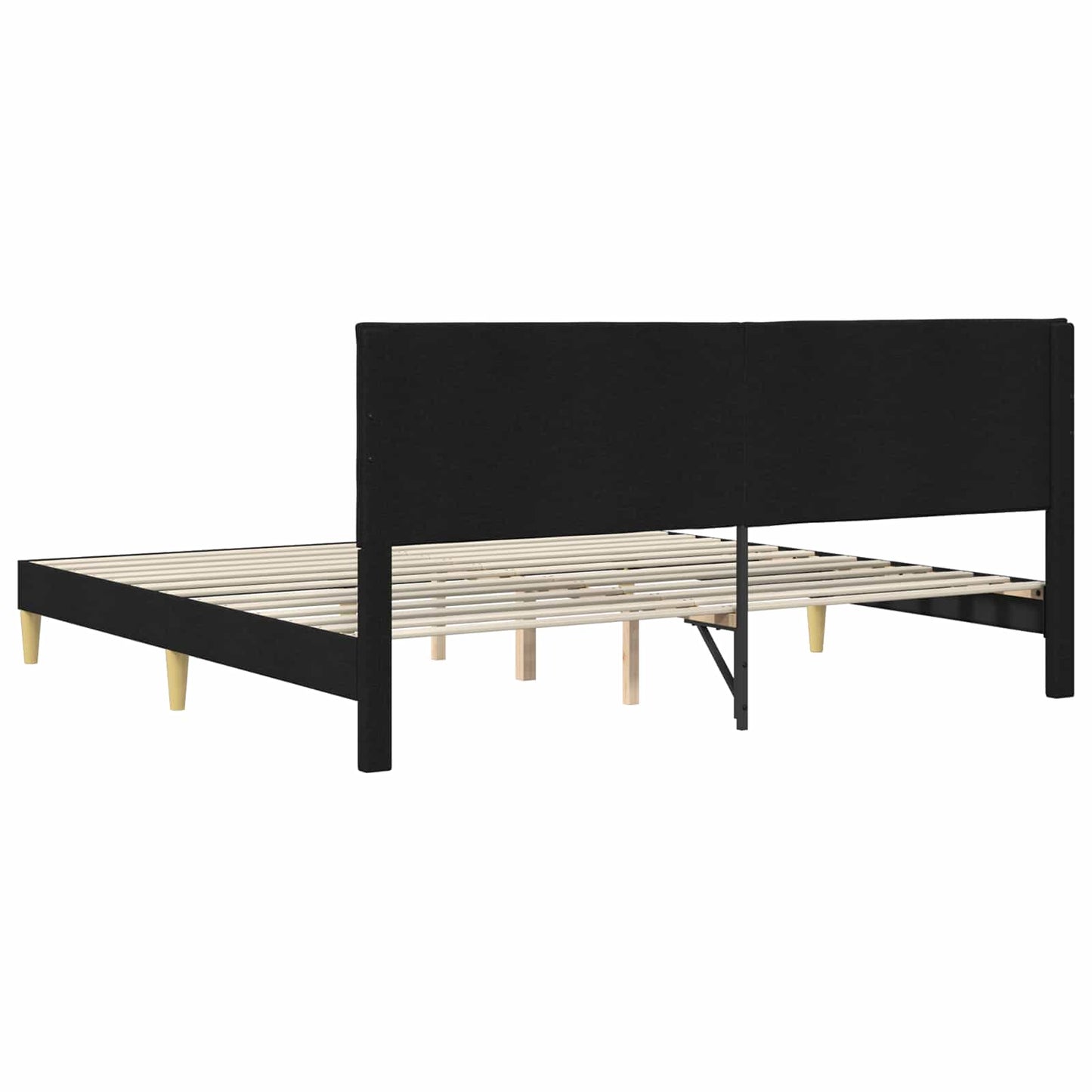 Sengestel med hovedgærde Sort 180 x 200 cm Stof