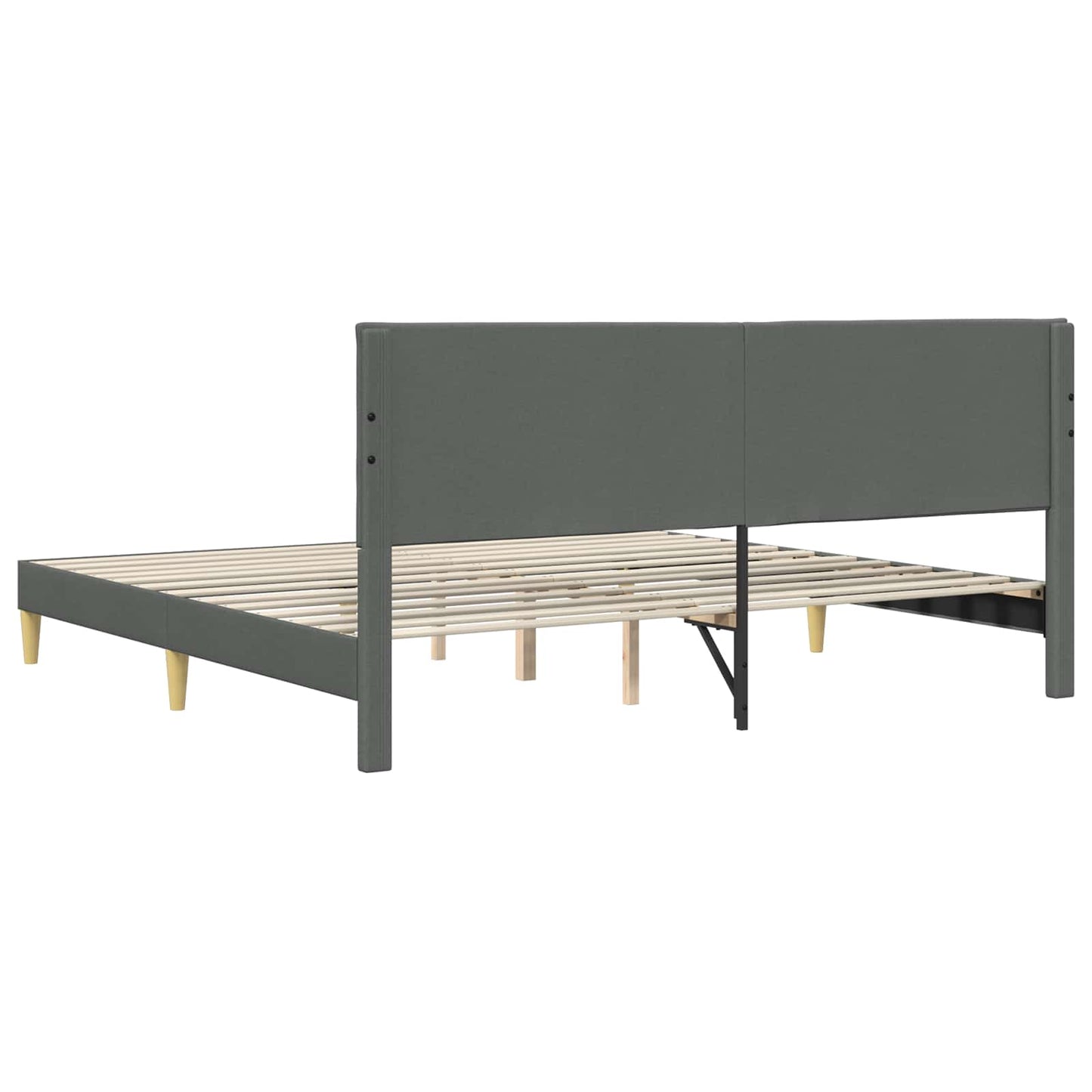 Sengestel med hovedgærde Mørkegrå 200 x 200 cm Stof