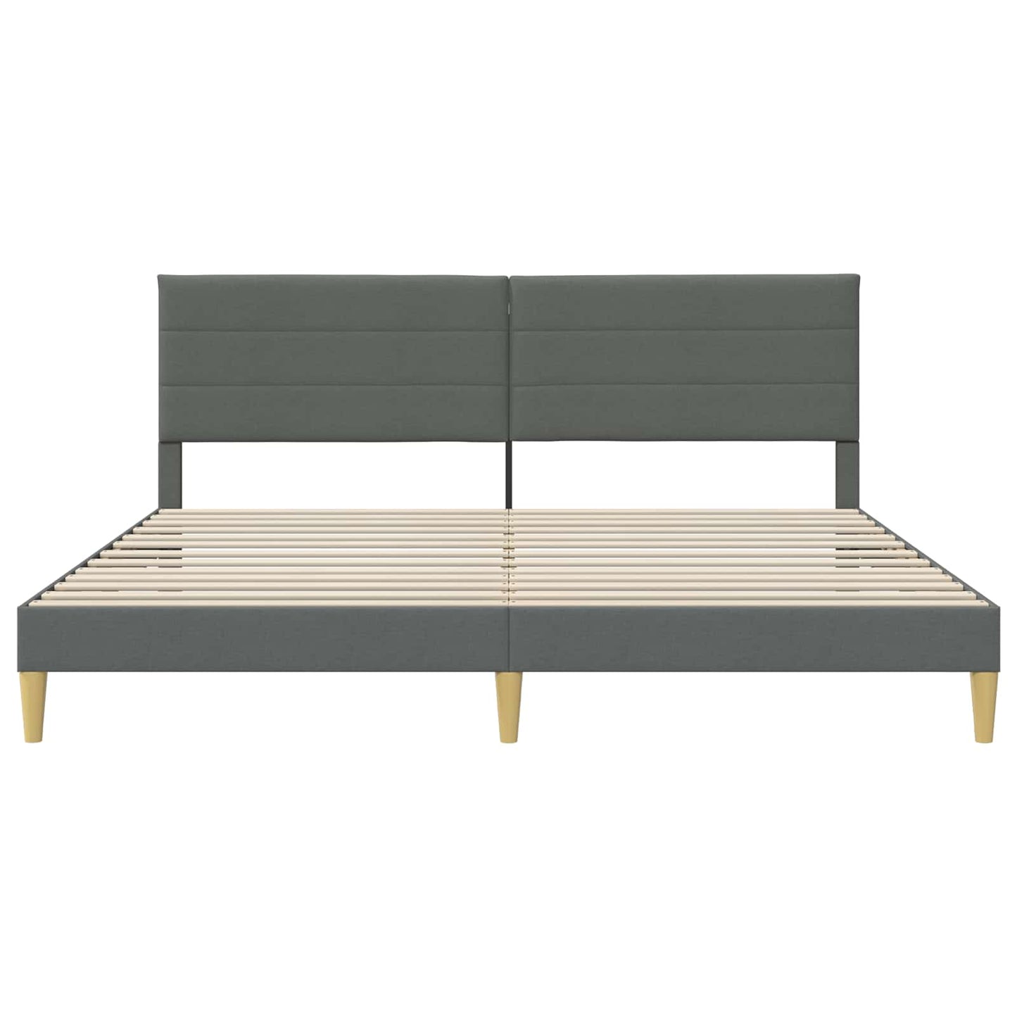 Sengestel med hovedgærde Mørkegrå 200 x 200 cm Stof