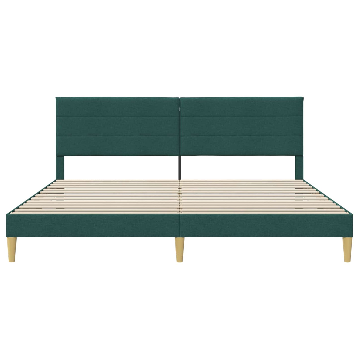 Sengestel med hovedgærde Mørkegrøn 200 x 200 cm Stof