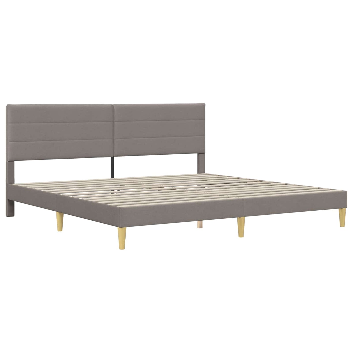 Sengestel med hovedgærde Gråbrun 200 x 200 cm Stof