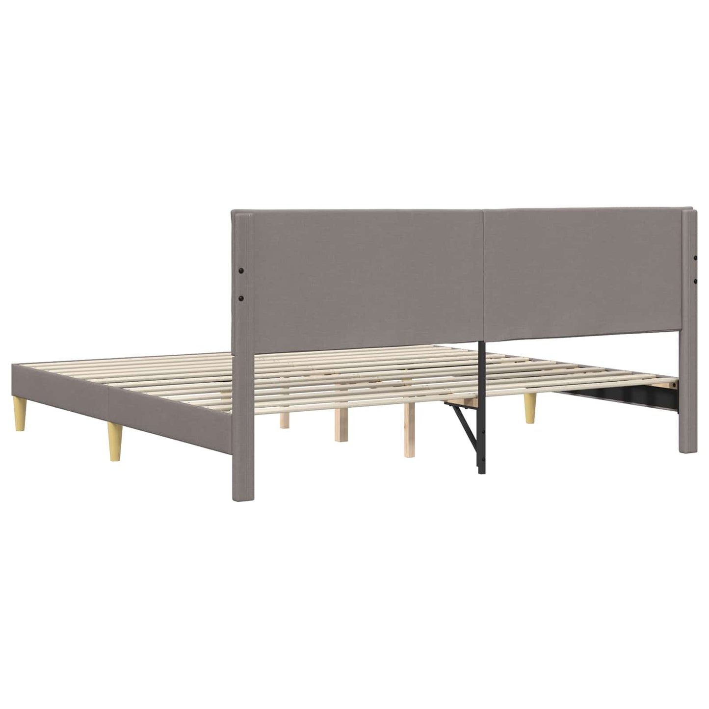 Sengestel med hovedgærde Gråbrun 200 x 200 cm Stof