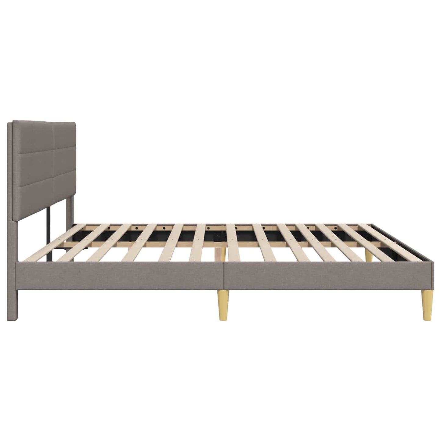 Sengestel med hovedgærde Gråbrun 200 x 200 cm Stof