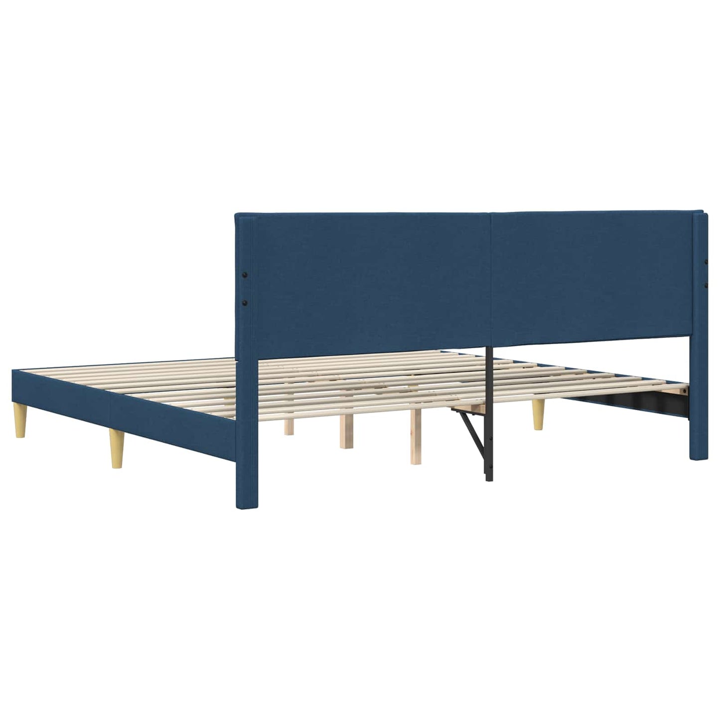 Sengestel med hovedgærde Blå 200 x 200 cm Stof