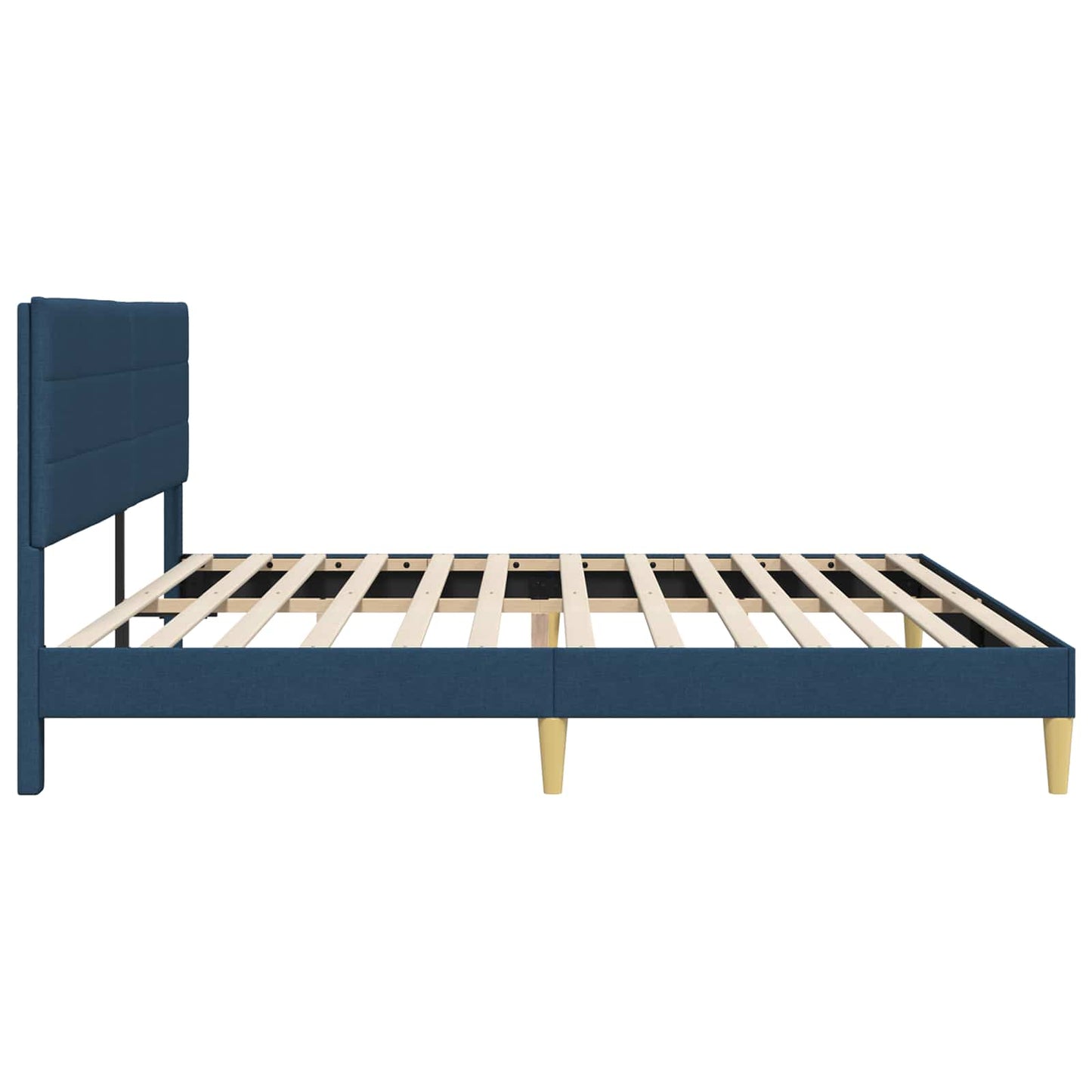Sengestel med hovedgærde Blå 200 x 200 cm Stof