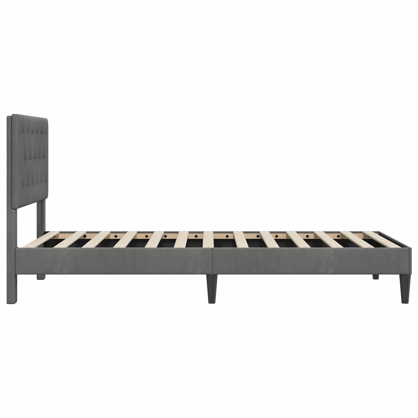 Sengestel med hovedgærde Mørkegrå 80 x 200 cm Fløjl
