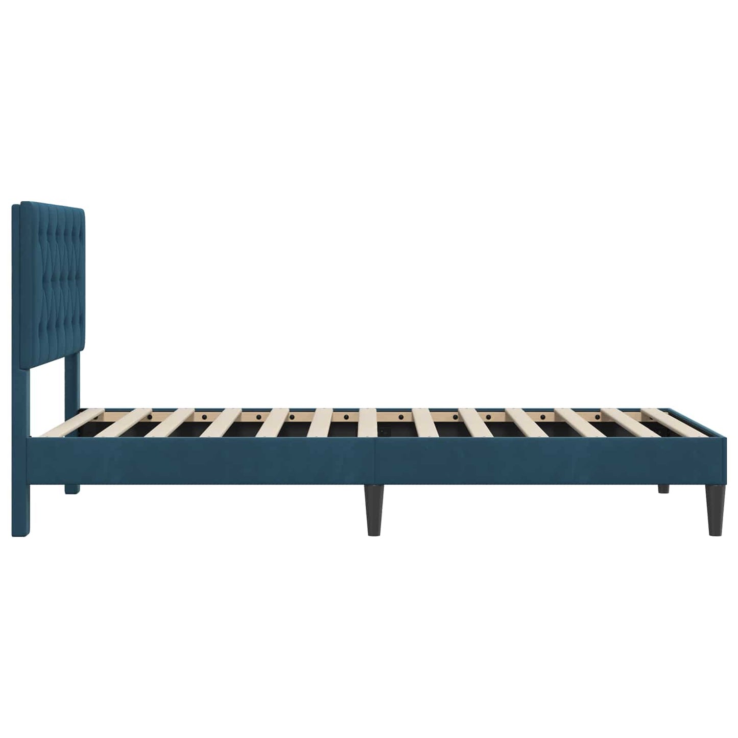 Sengestel med hovedgærde Blå 80 x 200 cm Fløjl