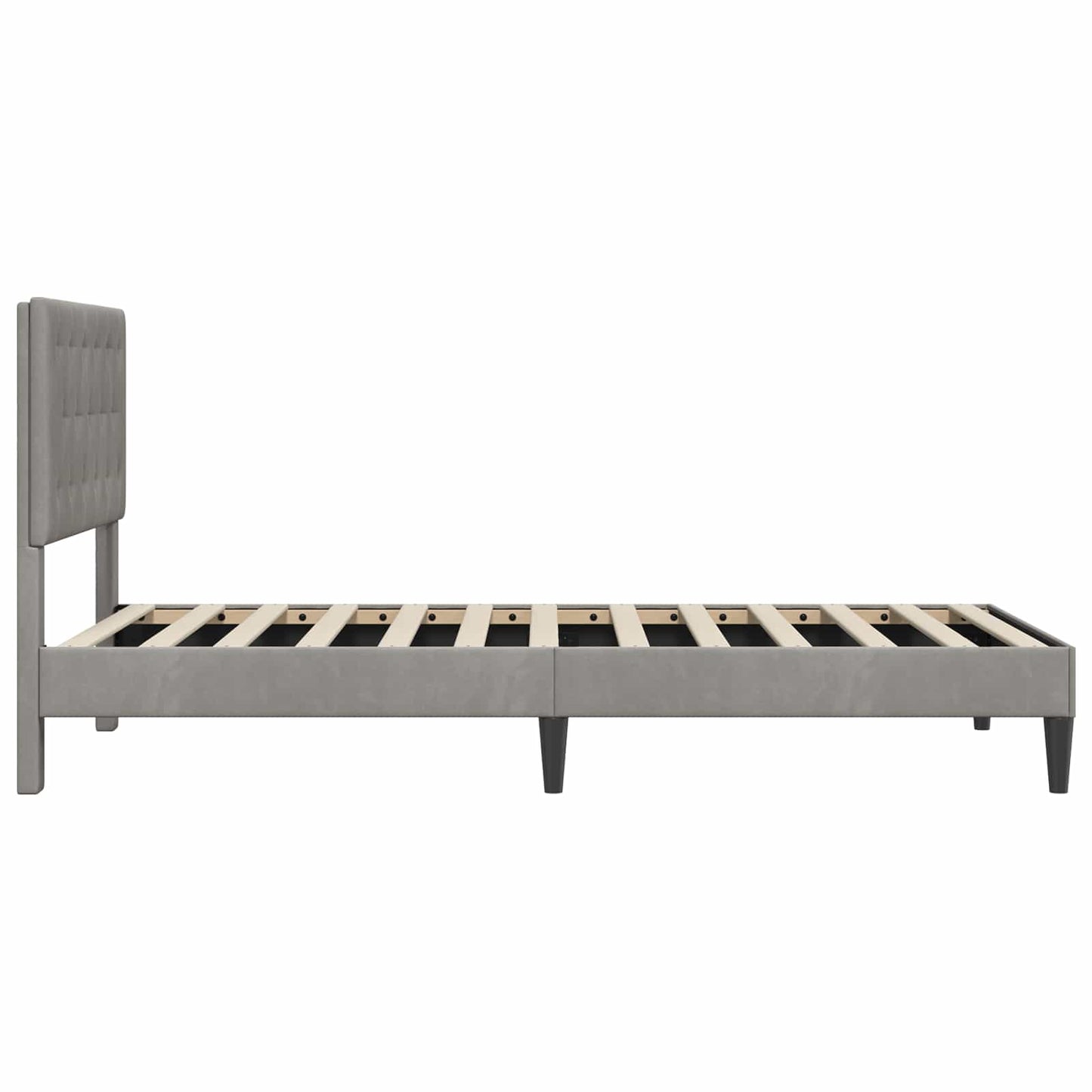 Sengestel med hovedgærde Lysegrå 100 x 200 cm Fløjl