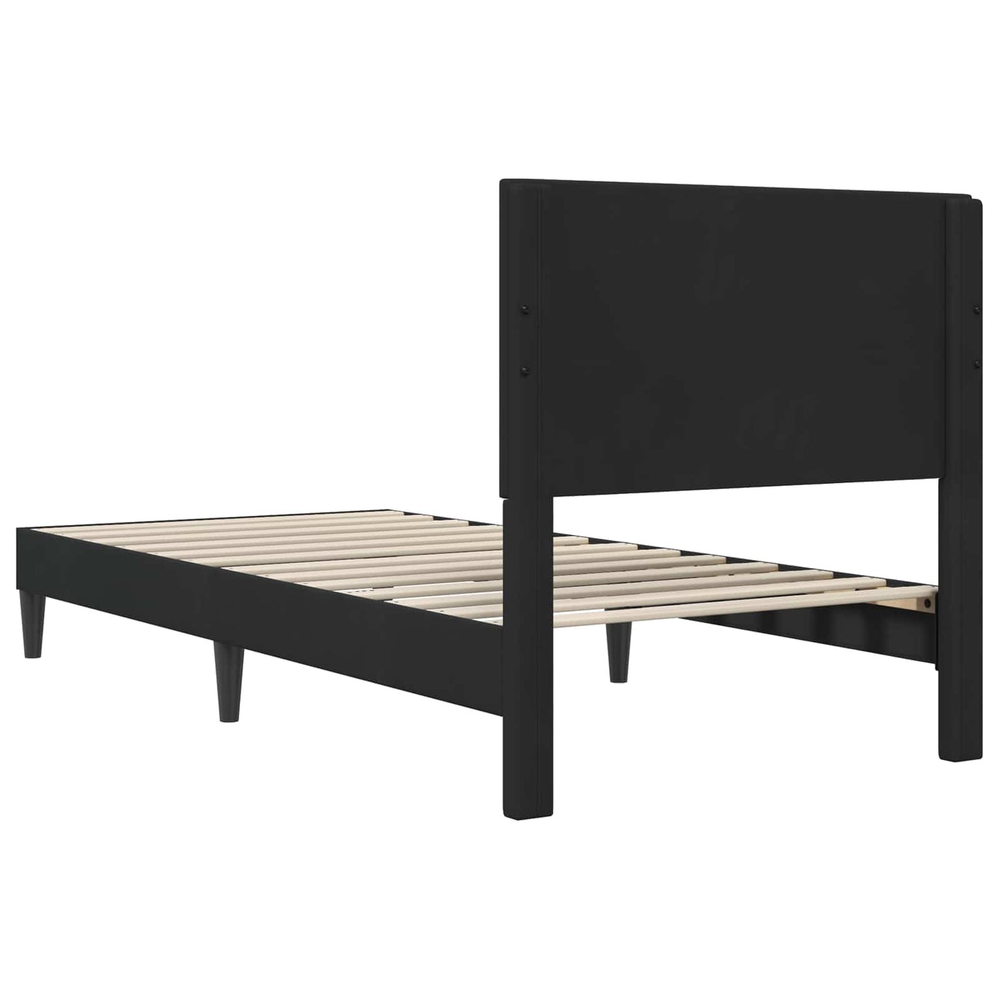 Sengestel med hovedgærde Sort 100 x 200 cm Fløjl