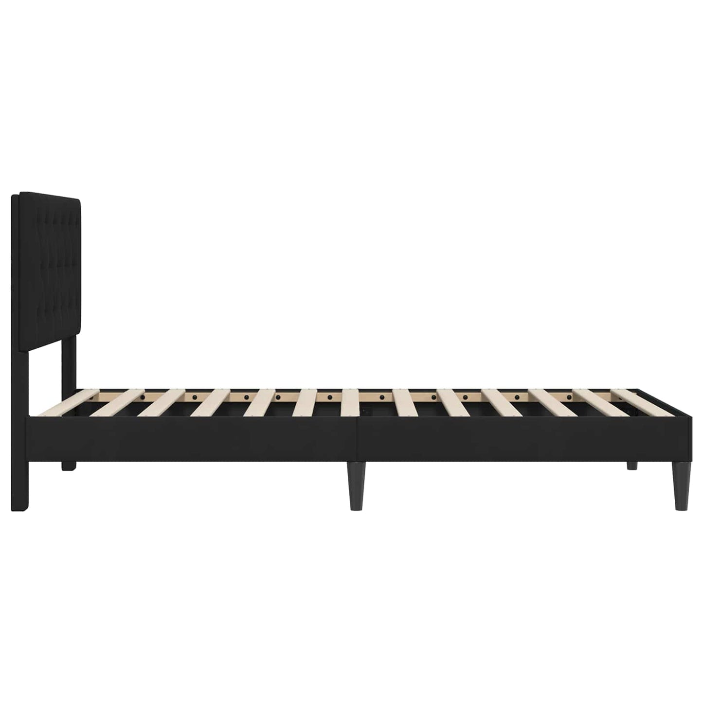 Sengestel med hovedgærde Sort 100 x 200 cm Fløjl