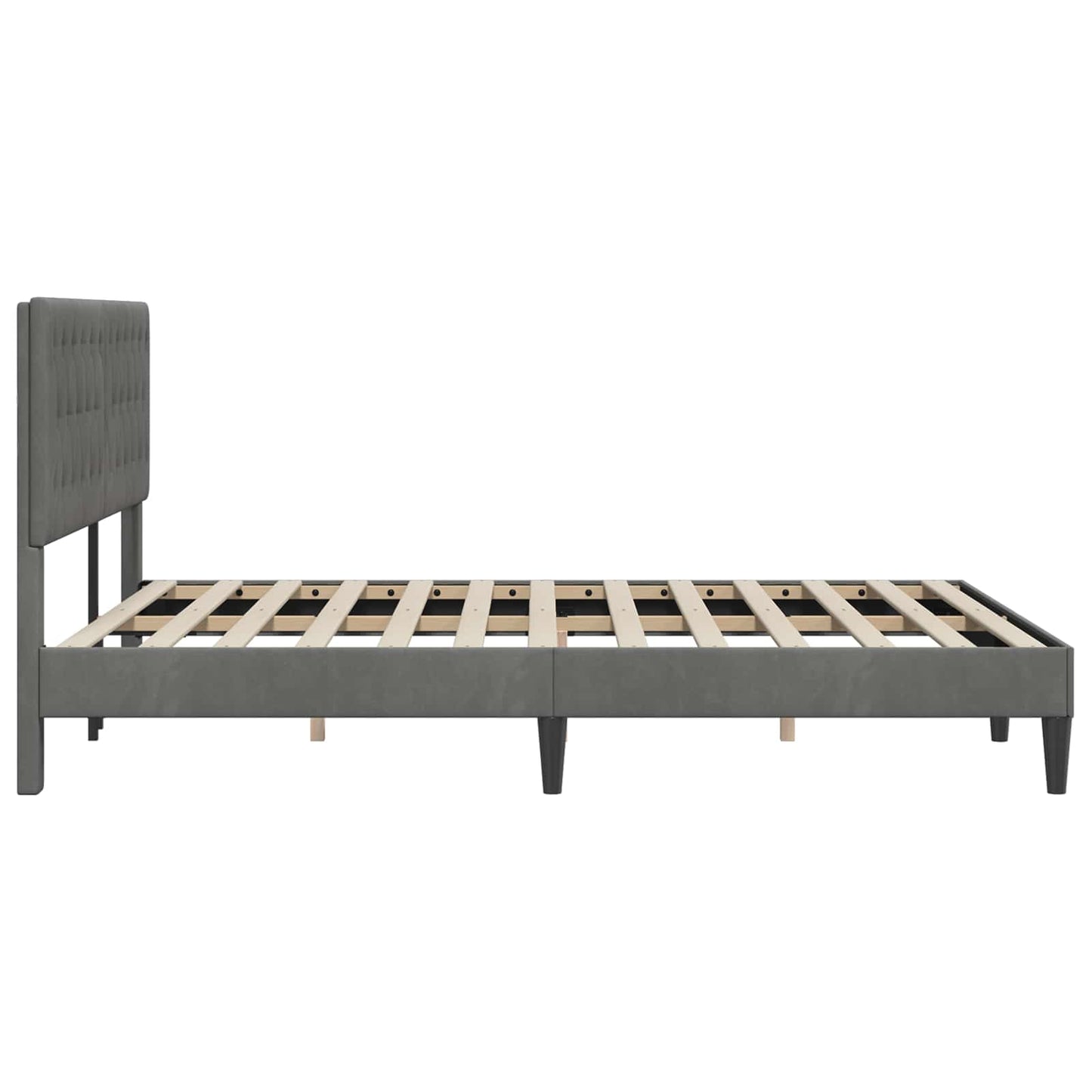 Sengestel med hovedgærde Mørkegrå 120 x 190 cm Fløjl