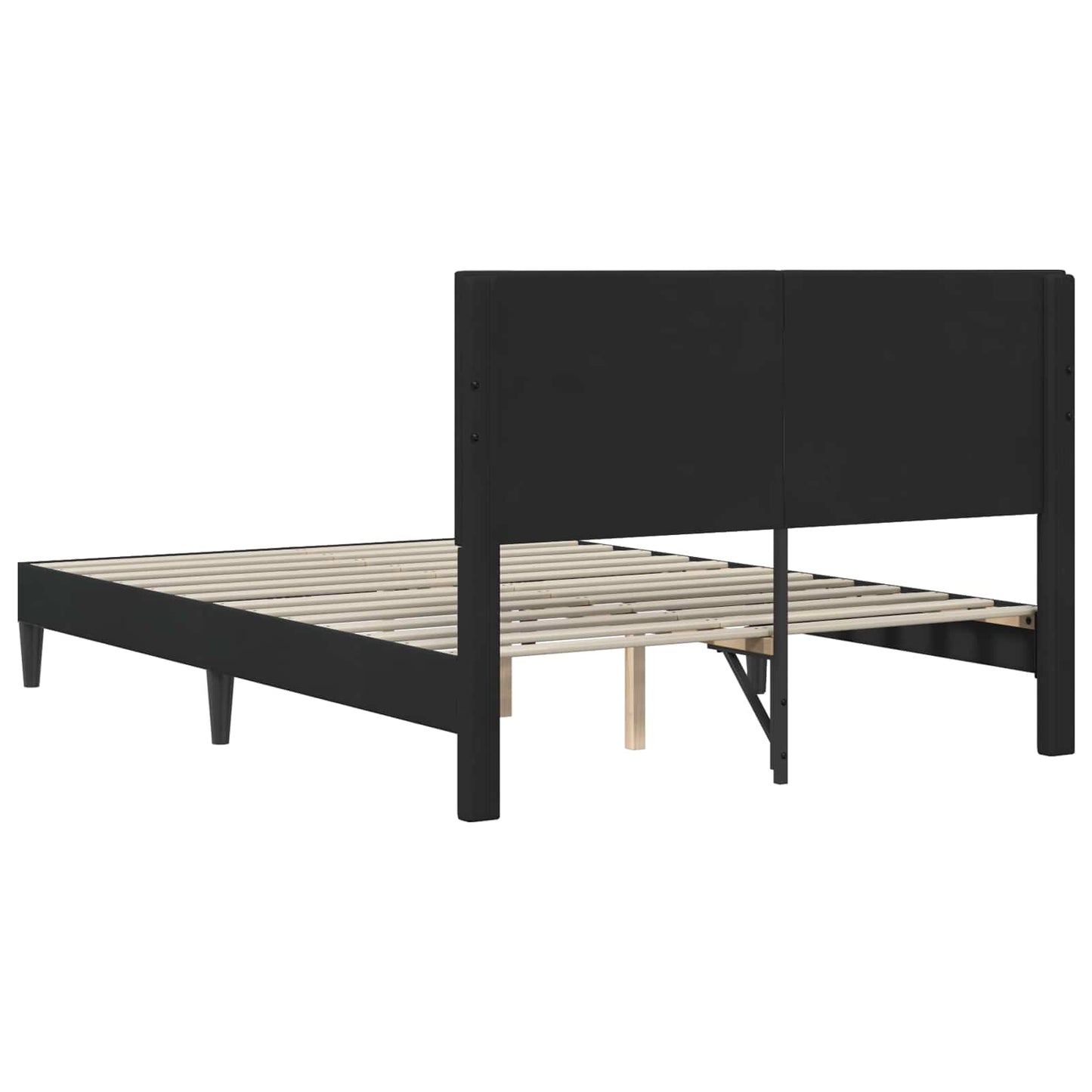 Sengestel med hovedgærde Sort 160 x 200 cm Fløjl