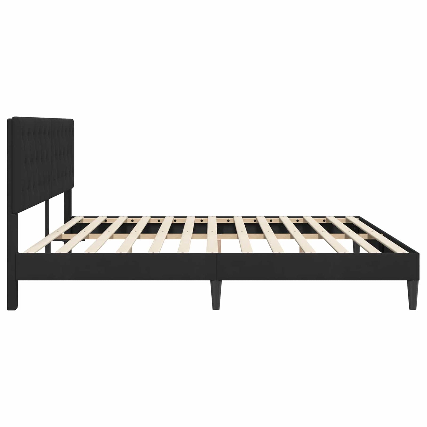 Sengestel med hovedgærde Sort 180 x 200 cm Fløjl