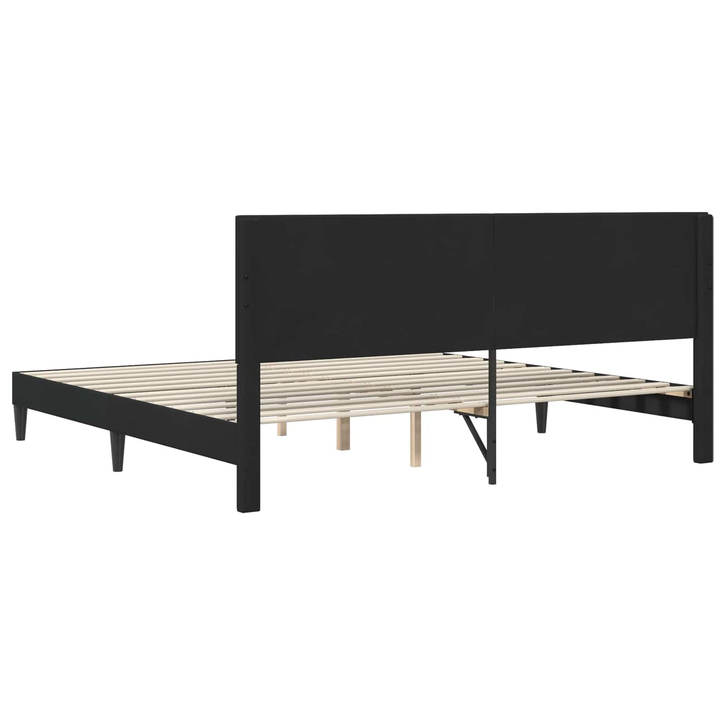 Sengestel med hovedgærde Sort 200 x 200 cm Fløjl