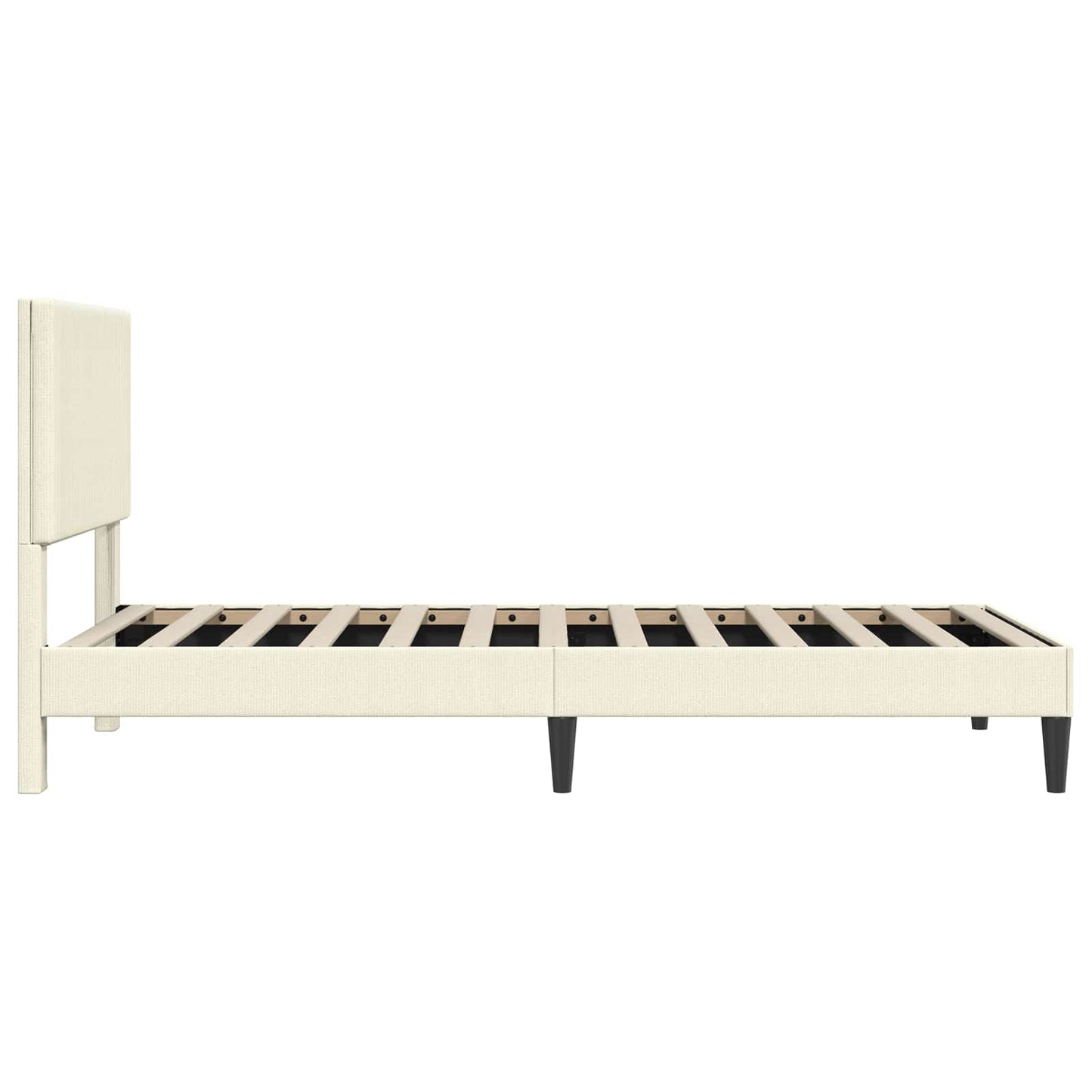 Sengestel med hovedgærde Cremefarvet 80 x 200 cm Velourstof