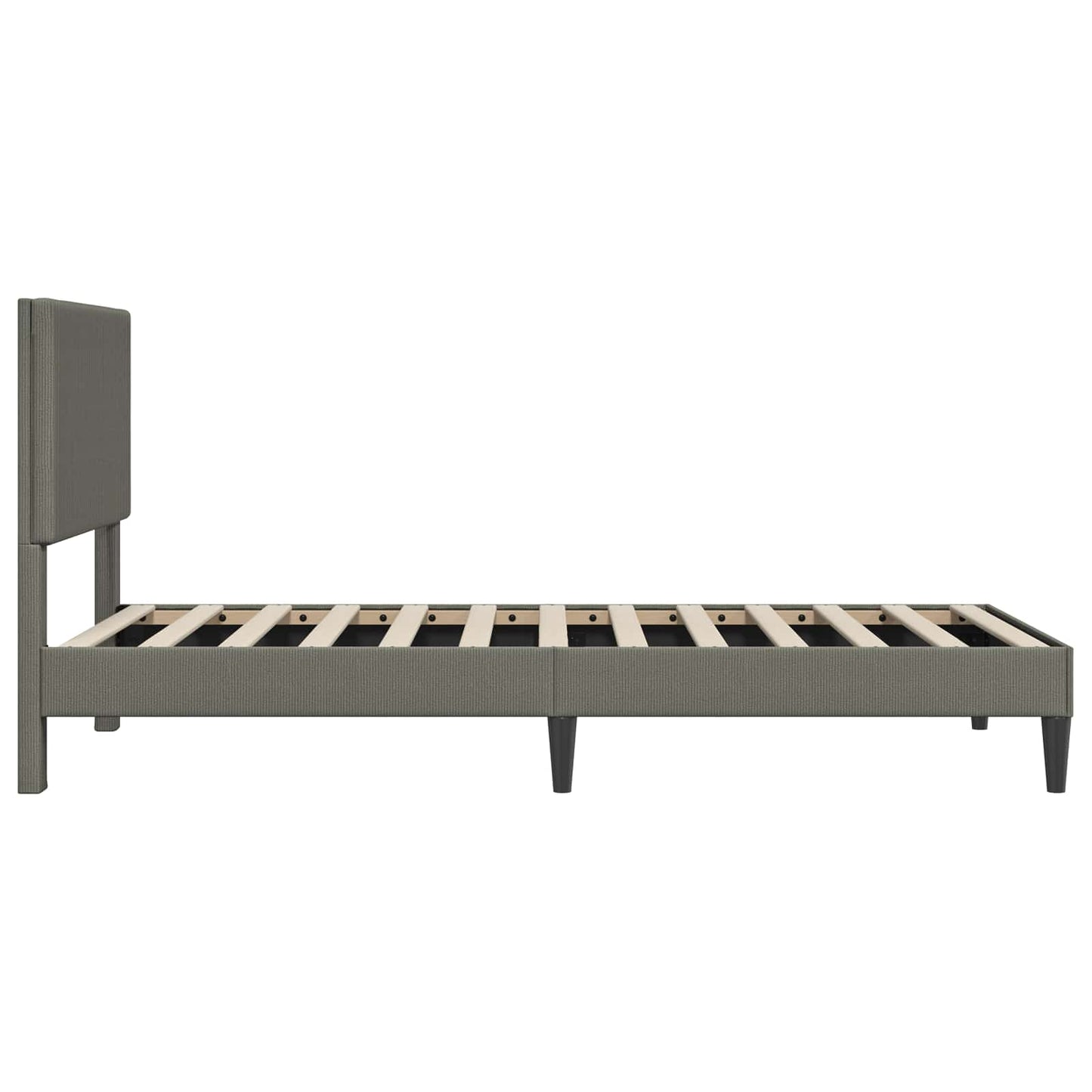 Sengestel med hovedgærde Lysegrå 90 x 200 cm Velourstof