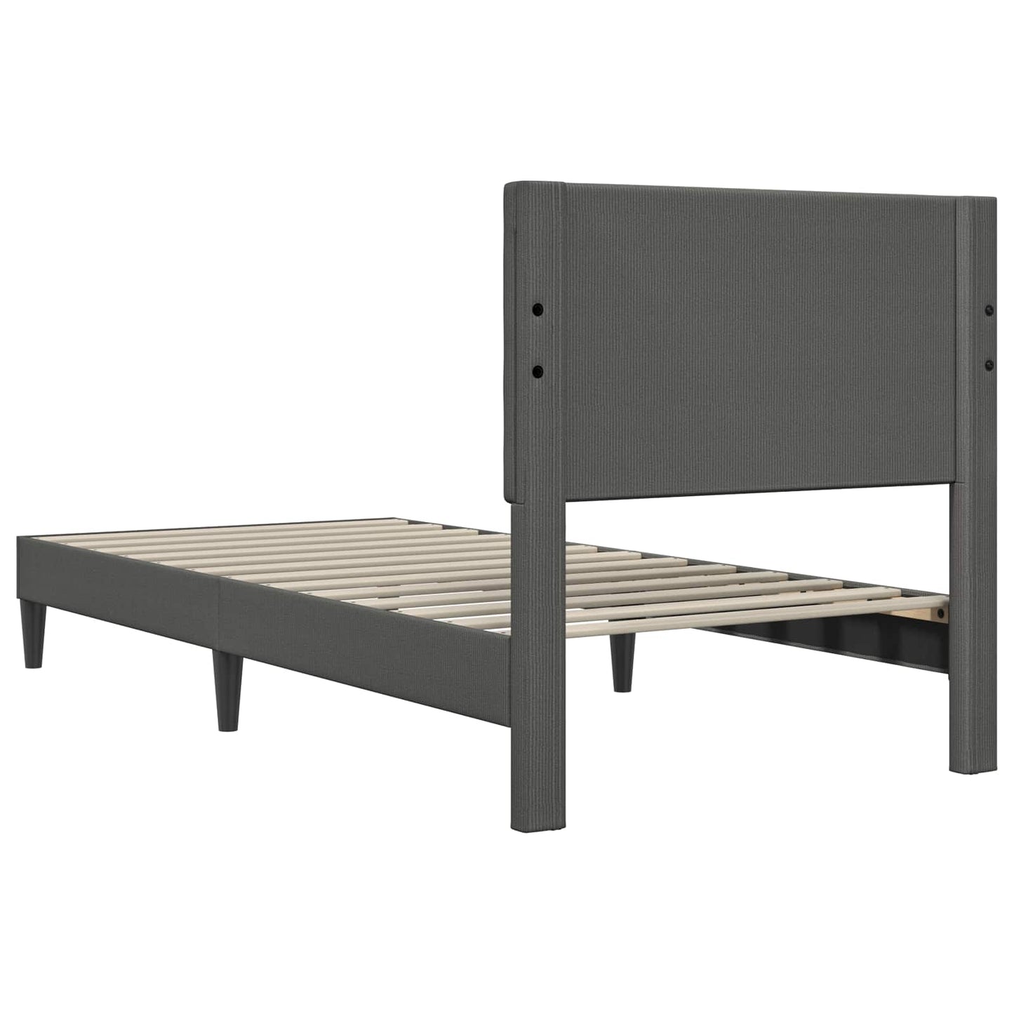 Sengestel med hovedgærde Mørkegrå 100 x 200 cm Velourstof
