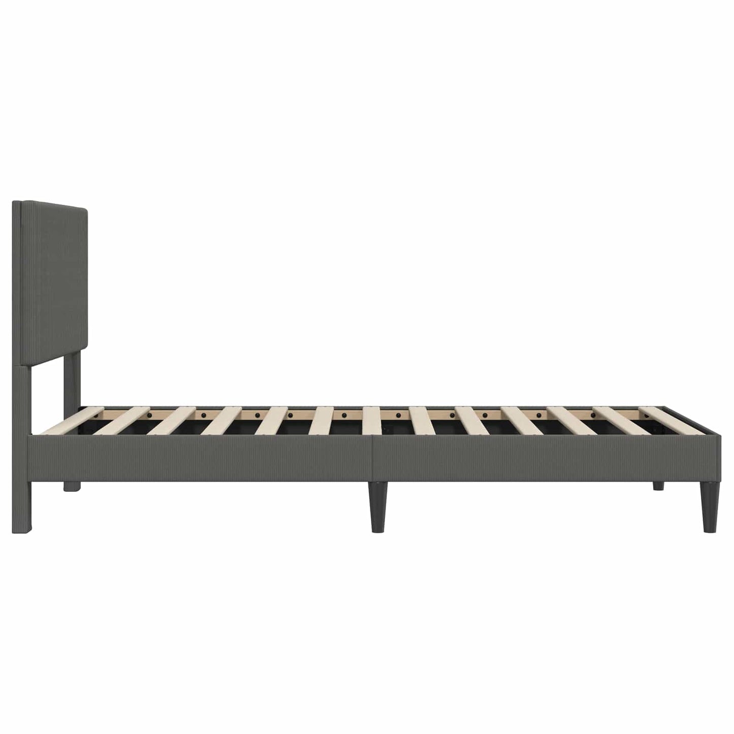 Sengestel med hovedgærde Mørkegrå 100 x 200 cm Velourstof