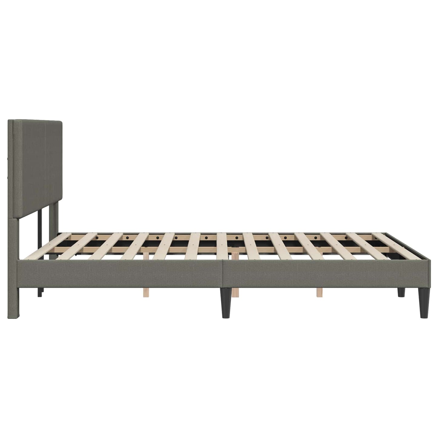 Sengestel med hovedgærde Lysegrå 160 x 200 cm Velourstof