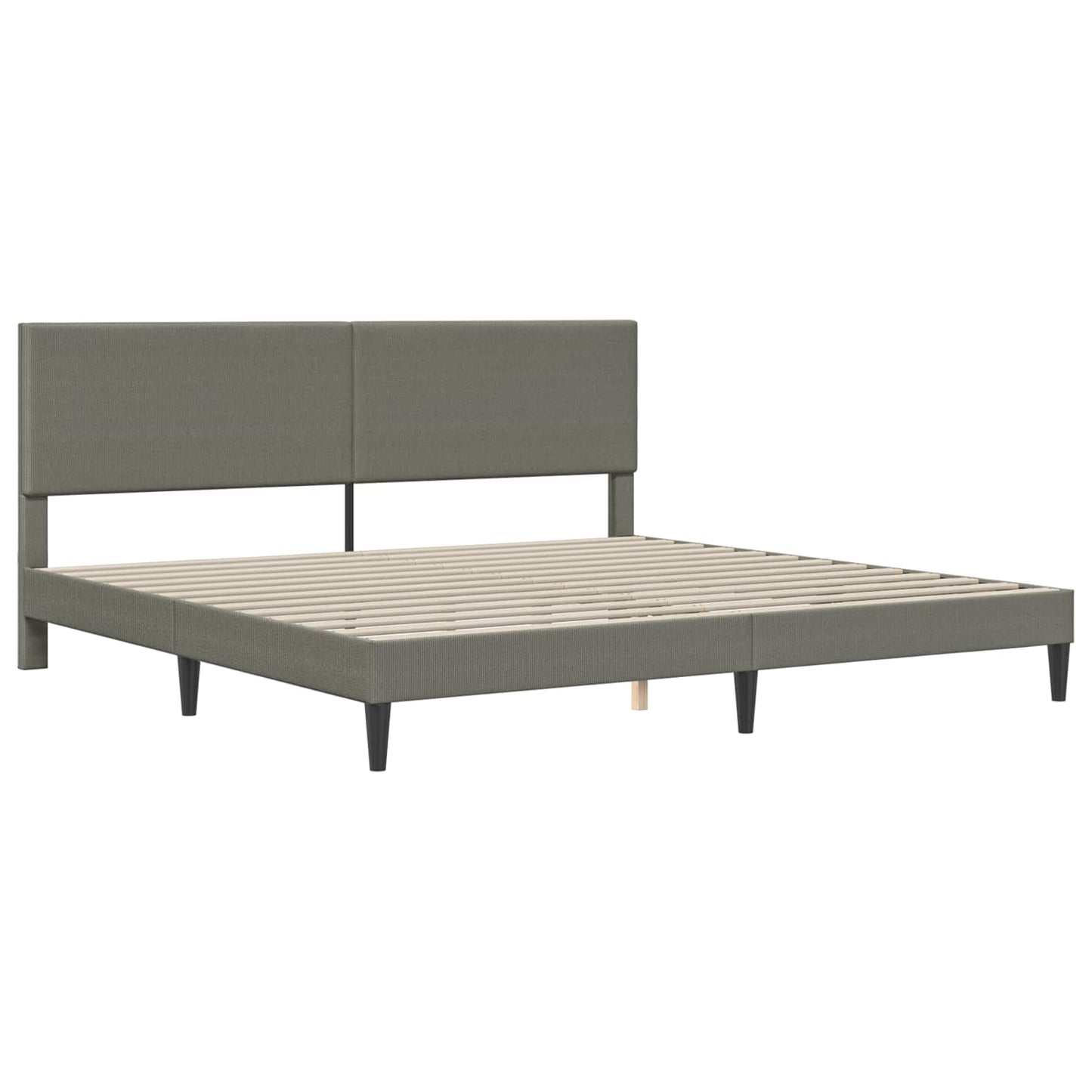 Sengestel med hovedgærde Lysegrå 200 x 200 cm Velourstof