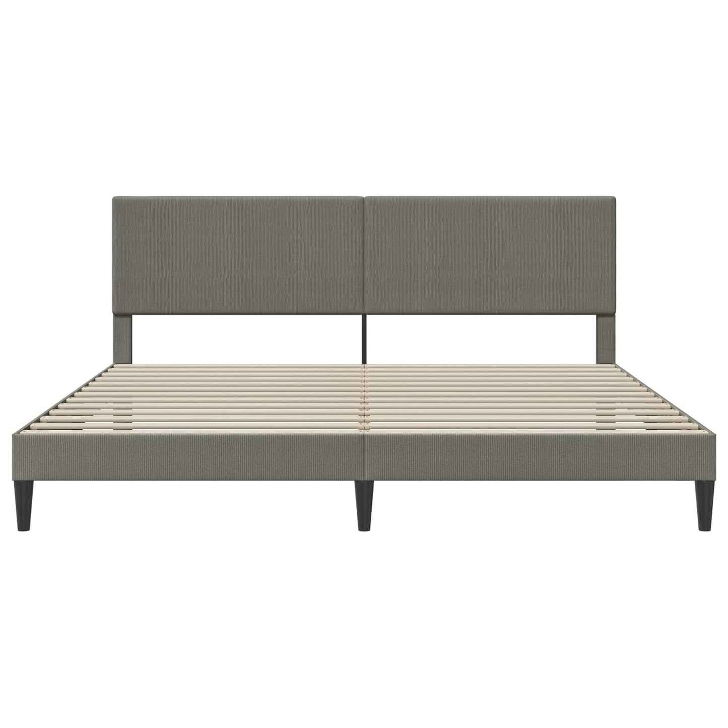 Sengestel med hovedgærde Lysegrå 200 x 200 cm Velourstof