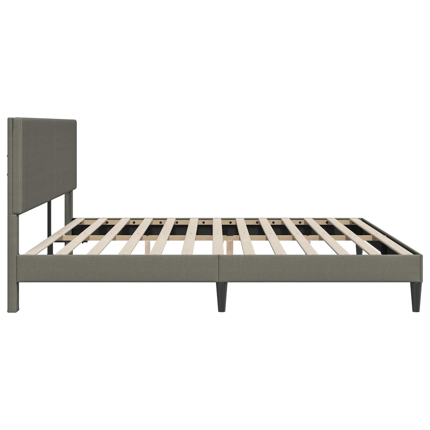 Sengestel med hovedgærde Lysegrå 200 x 200 cm Velourstof
