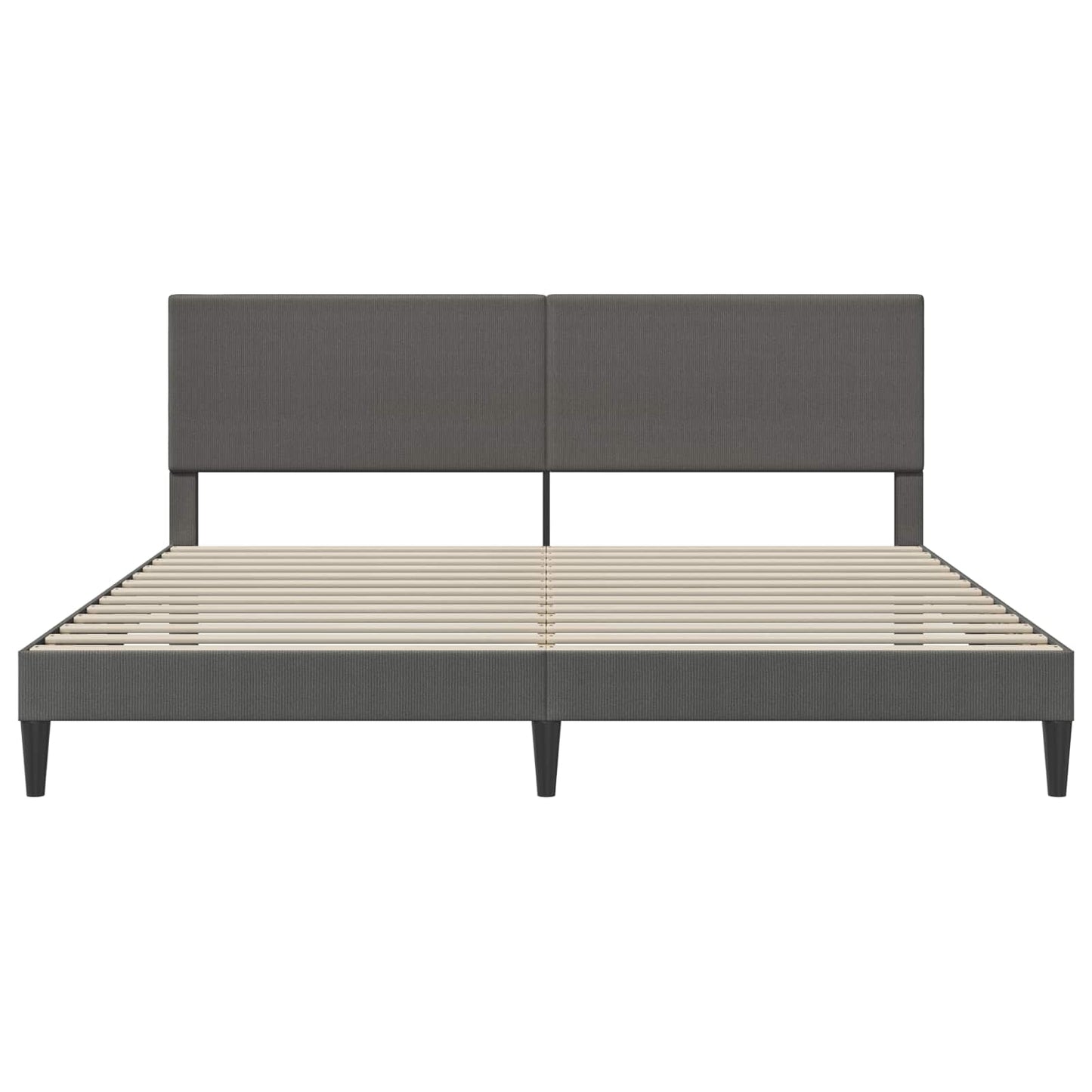 Sengestel med hovedgærde Mørkegrå 200 x 200 cm Velourstof
