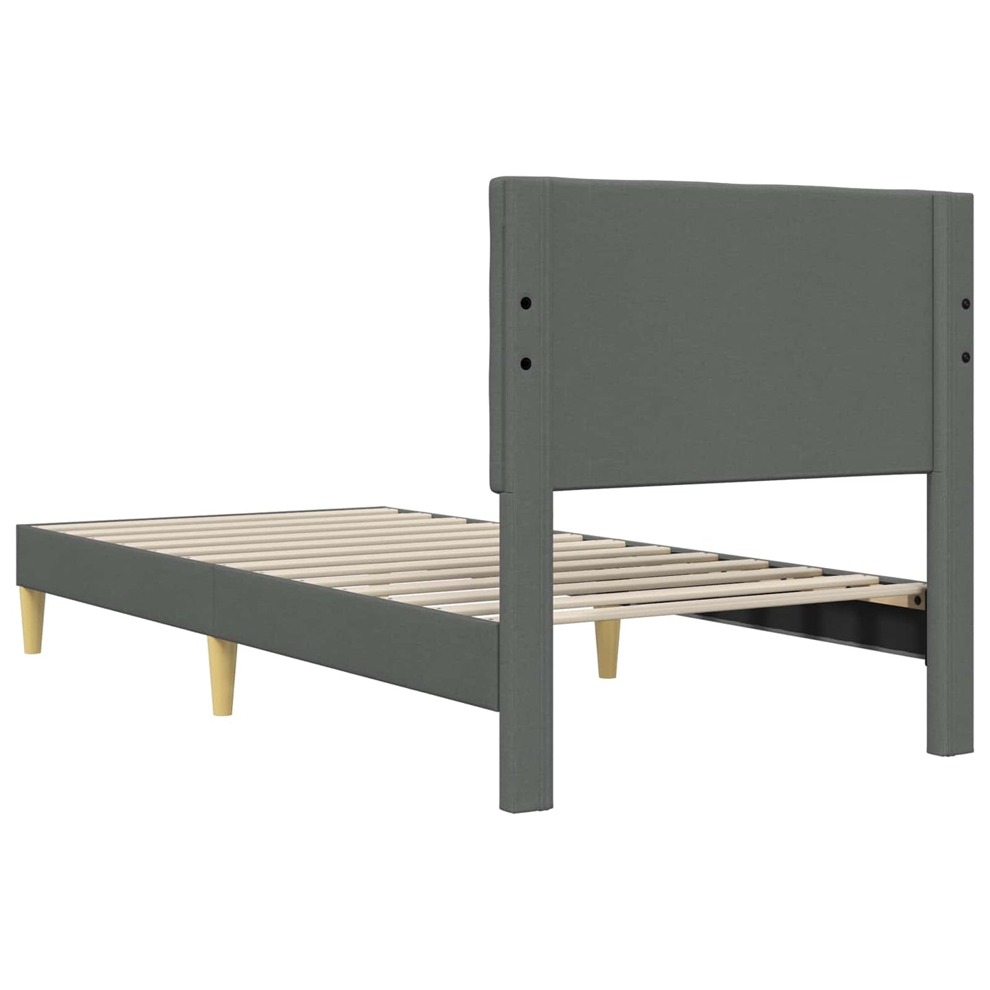 Sengestel med hovedgærde Mørkegrå 80 x 200 cm Stof
