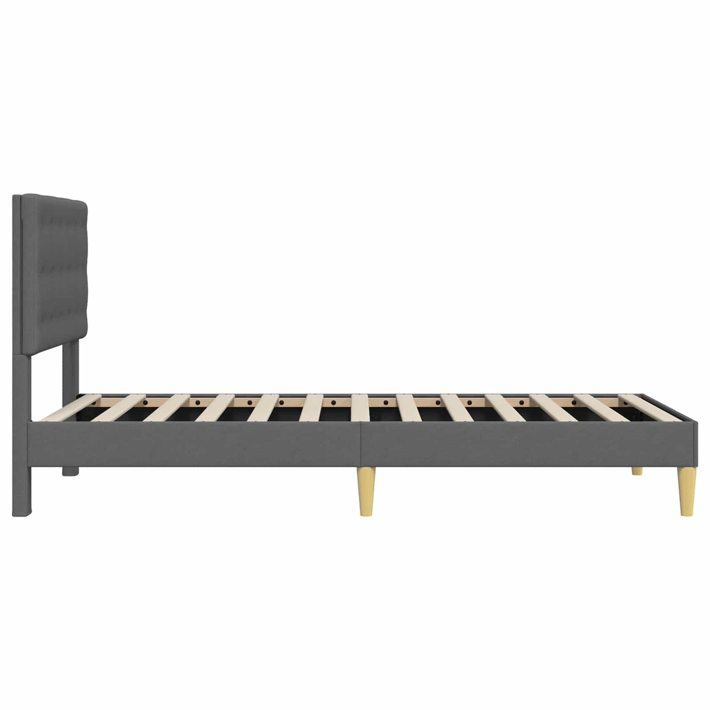 Sengestel med hovedgærde Mørkegrå 80 x 200 cm Stof