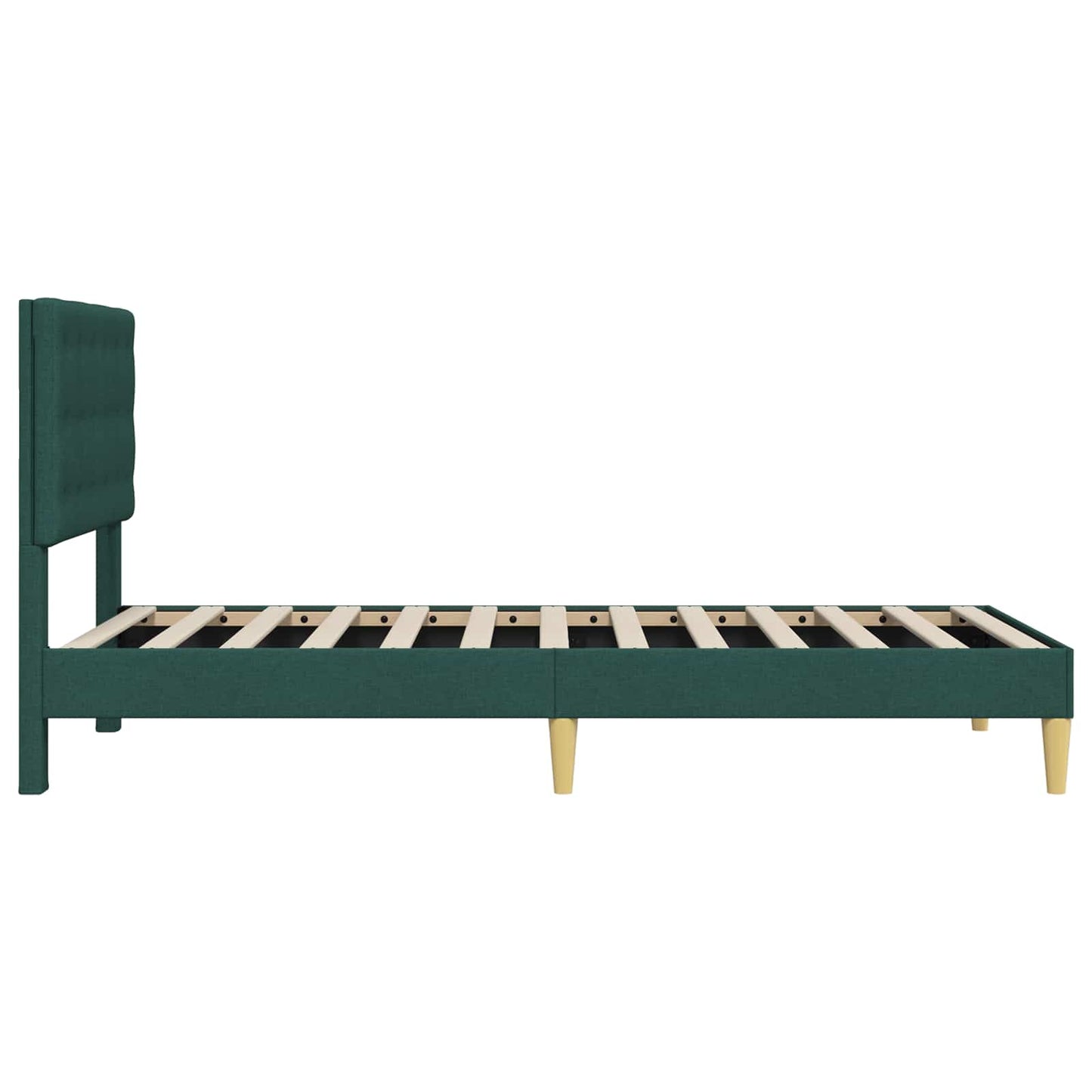 Sengestel med hovedgærde Mørkegrøn 80 x 200 cm Stof