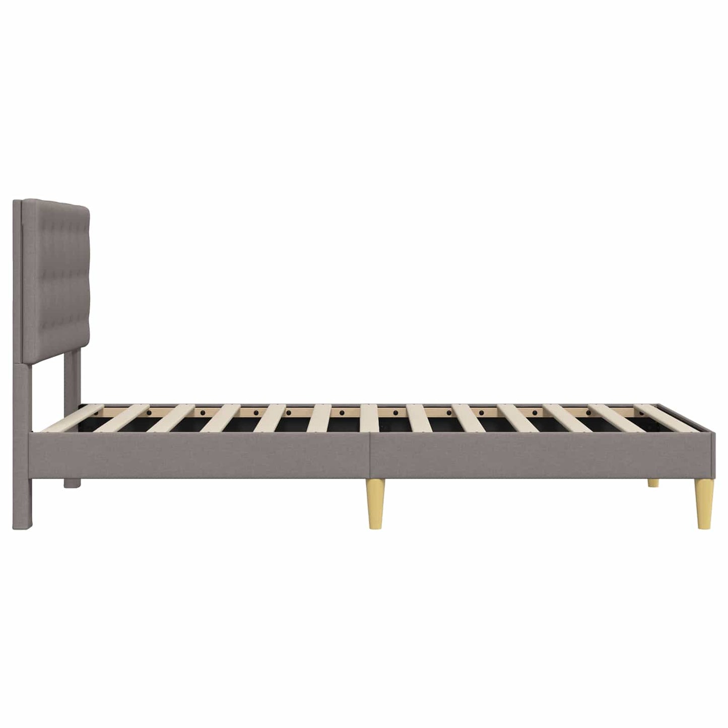 Sengestel med hovedgærde Gråbrun 80 x 200 cm Stof