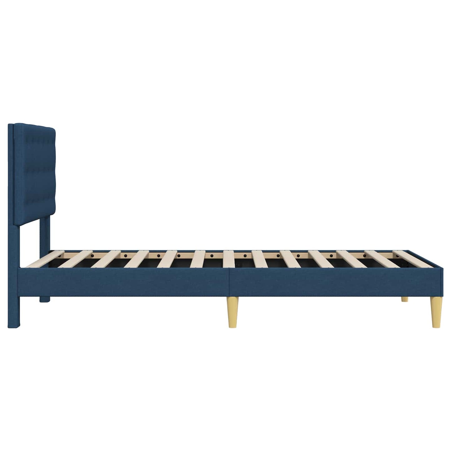 Sengestel med hovedgærde Blå 90 x 200 cm Stof